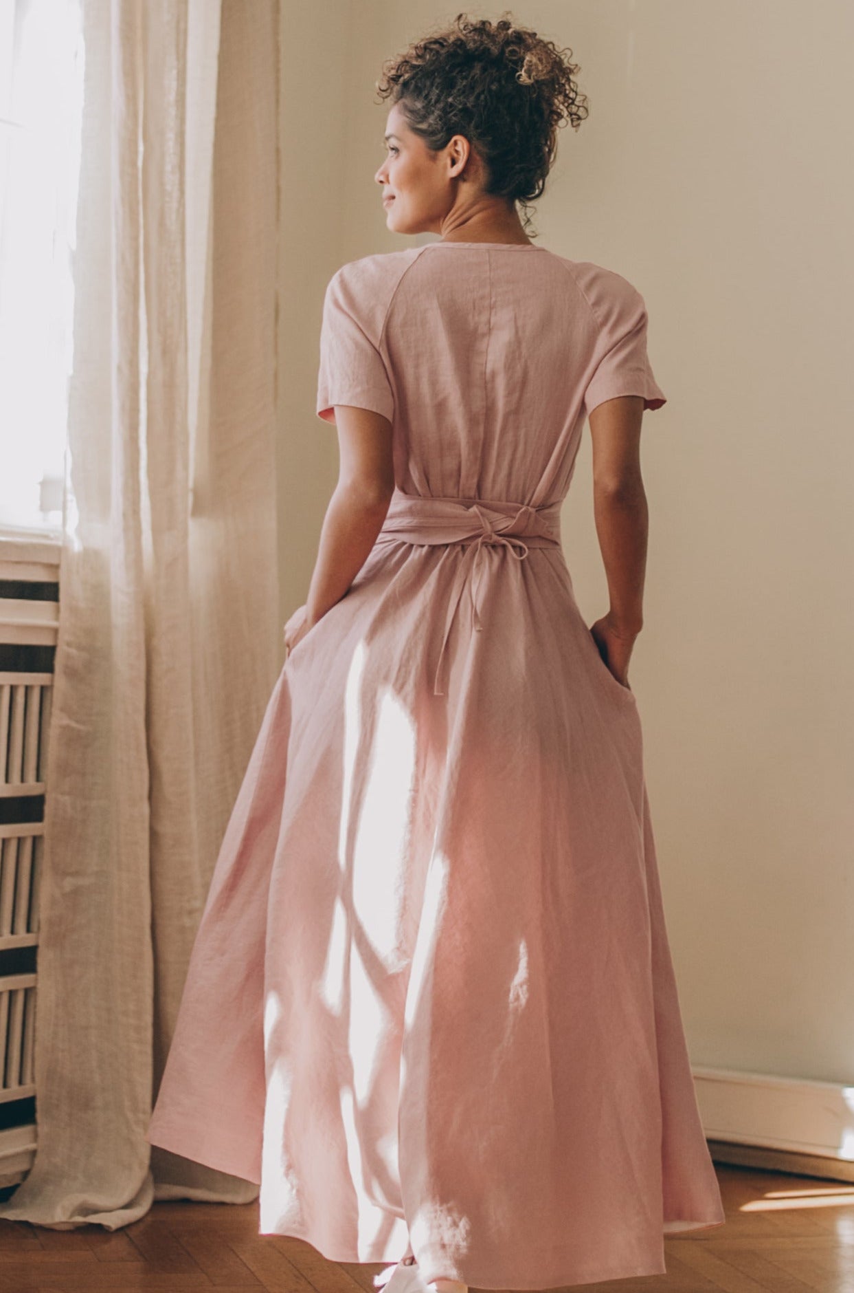 silk linen style dresses Silk Linen Maxi dress - Modest Silk linen Dre