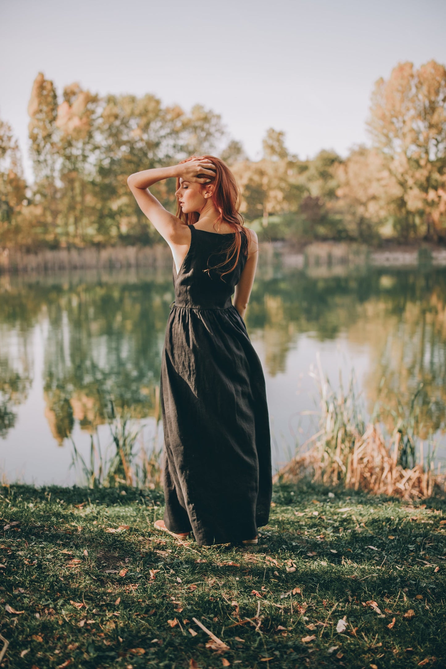 Double Wrap Linen Maxi Dress, VisibleArtShop