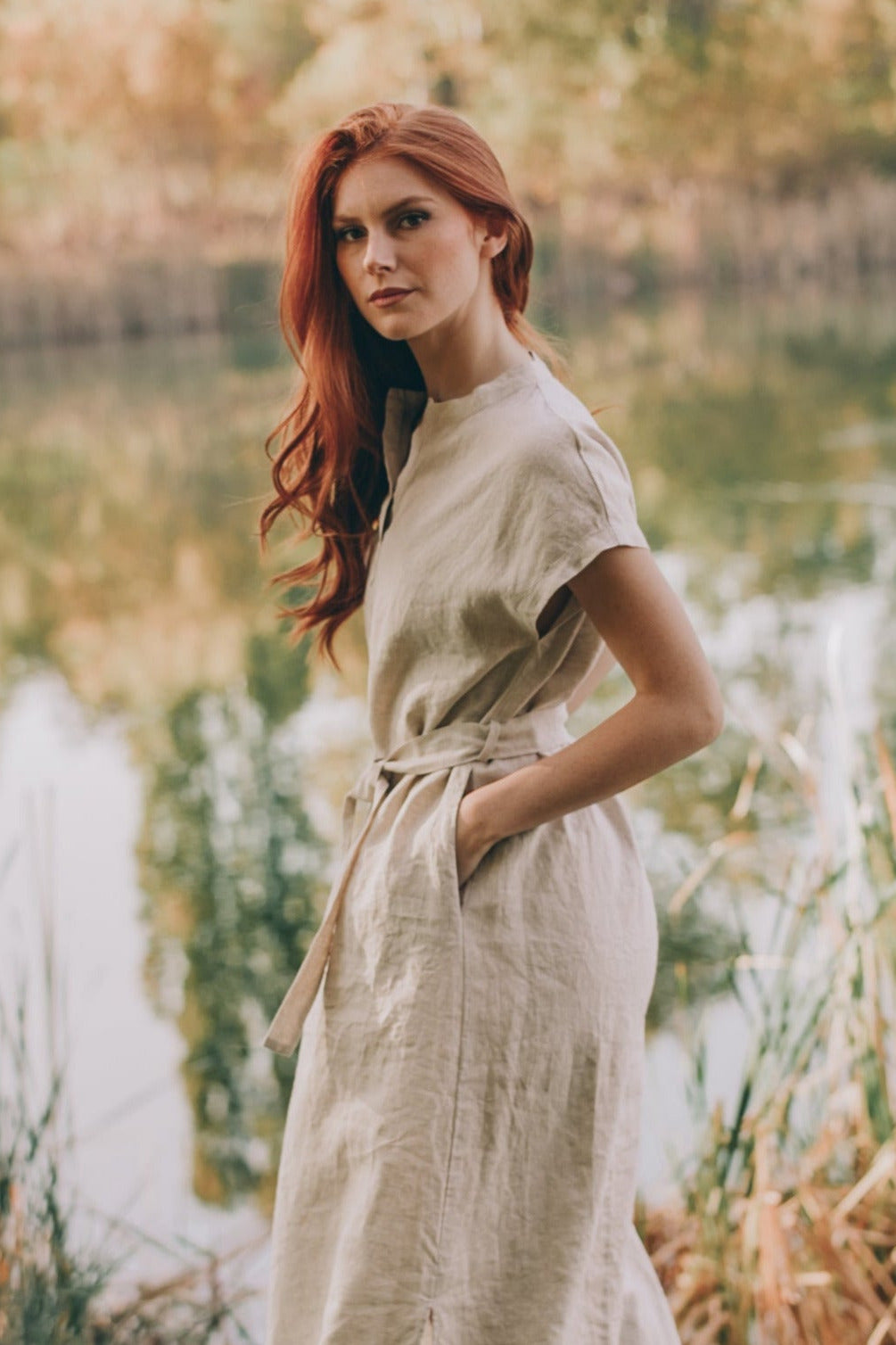 Relaxed Linen Maxi Dress with Tie Waist, Long Linen Shirt Dress, Linen Maxi Dress with Tie Belt, Summer Womens Linen ClothingClothing, XL / Military Relaxed Linen Maxi Dress with Tie Waist, Long Linen Shirt Dress, Linen Maxi Dress with Tie Belt, Summer Womens Linen ClothingClothing, XL / Military