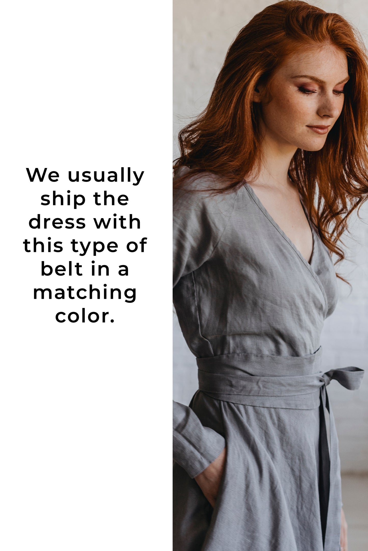 Heavyweight Linen Dress in Midi Length, VisibleArtShop