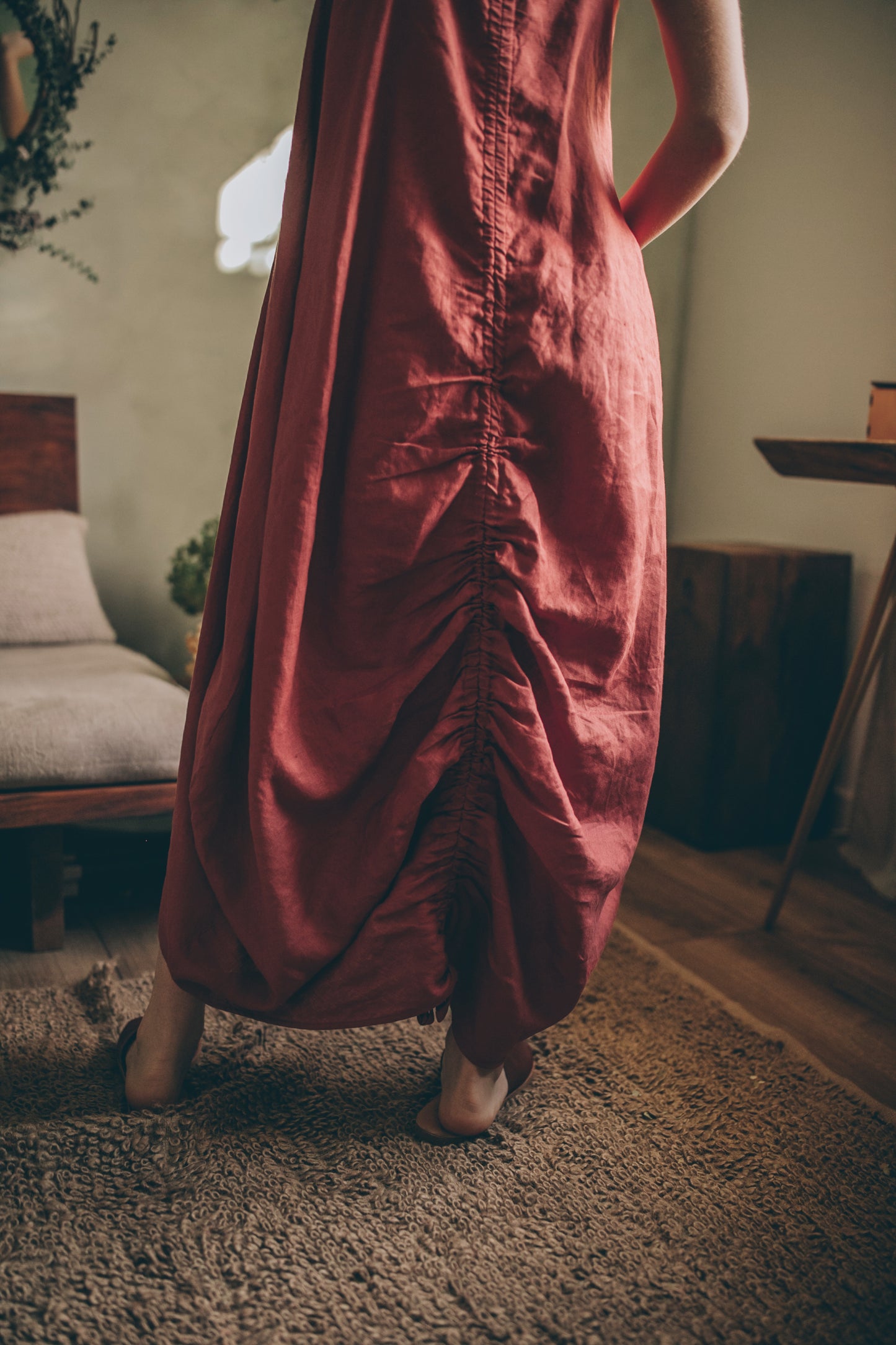 Cowl Neck Linen Dress, VisibleArtShop