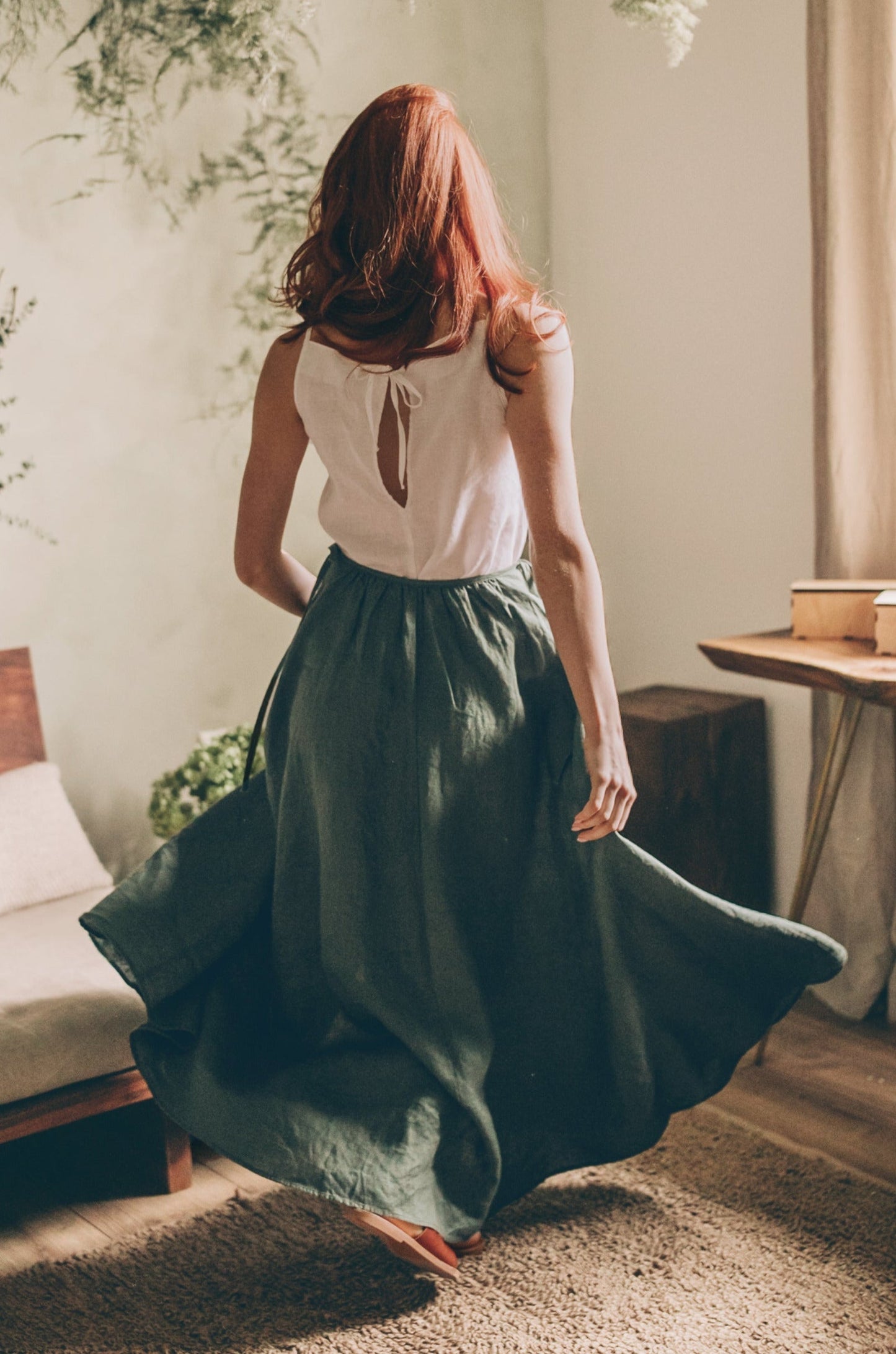 Linen Boat Neck Top, VisibleArtShop