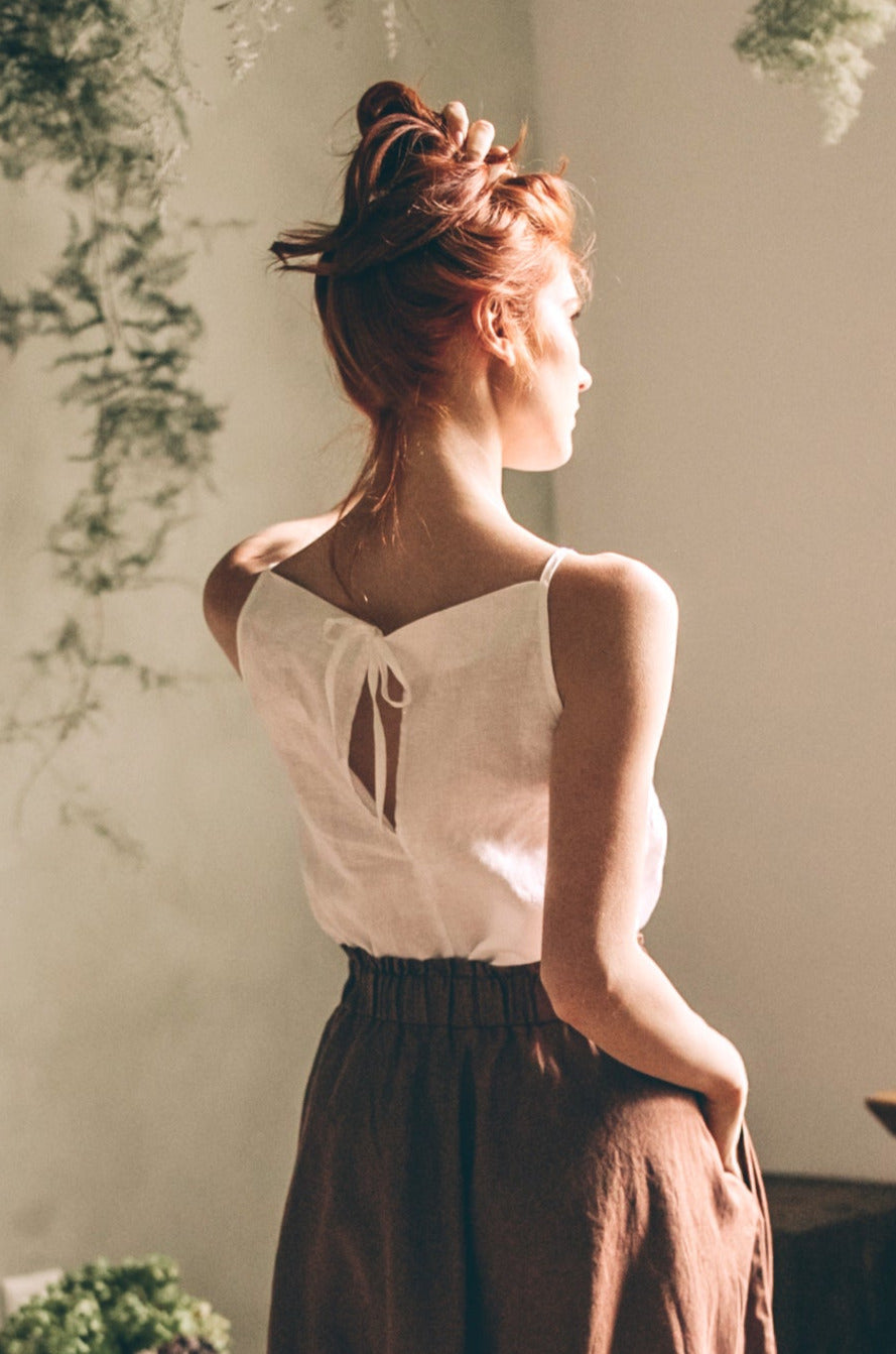 Linen Boat Neck Top, VisibleArtShop