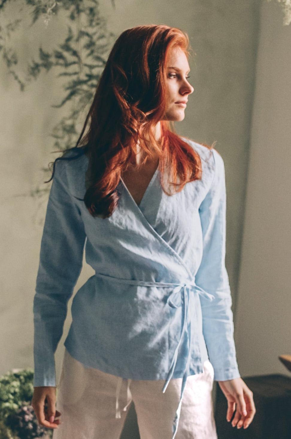 Linen Wrap Shirt, VisibleArtShop