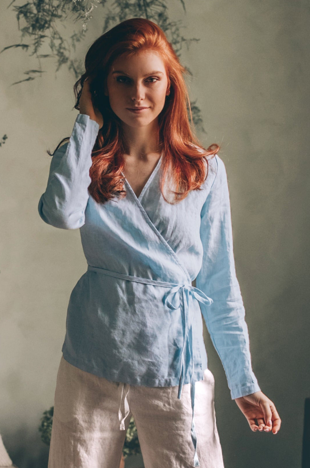 Linen Wrap Shirt, VisibleArtShop