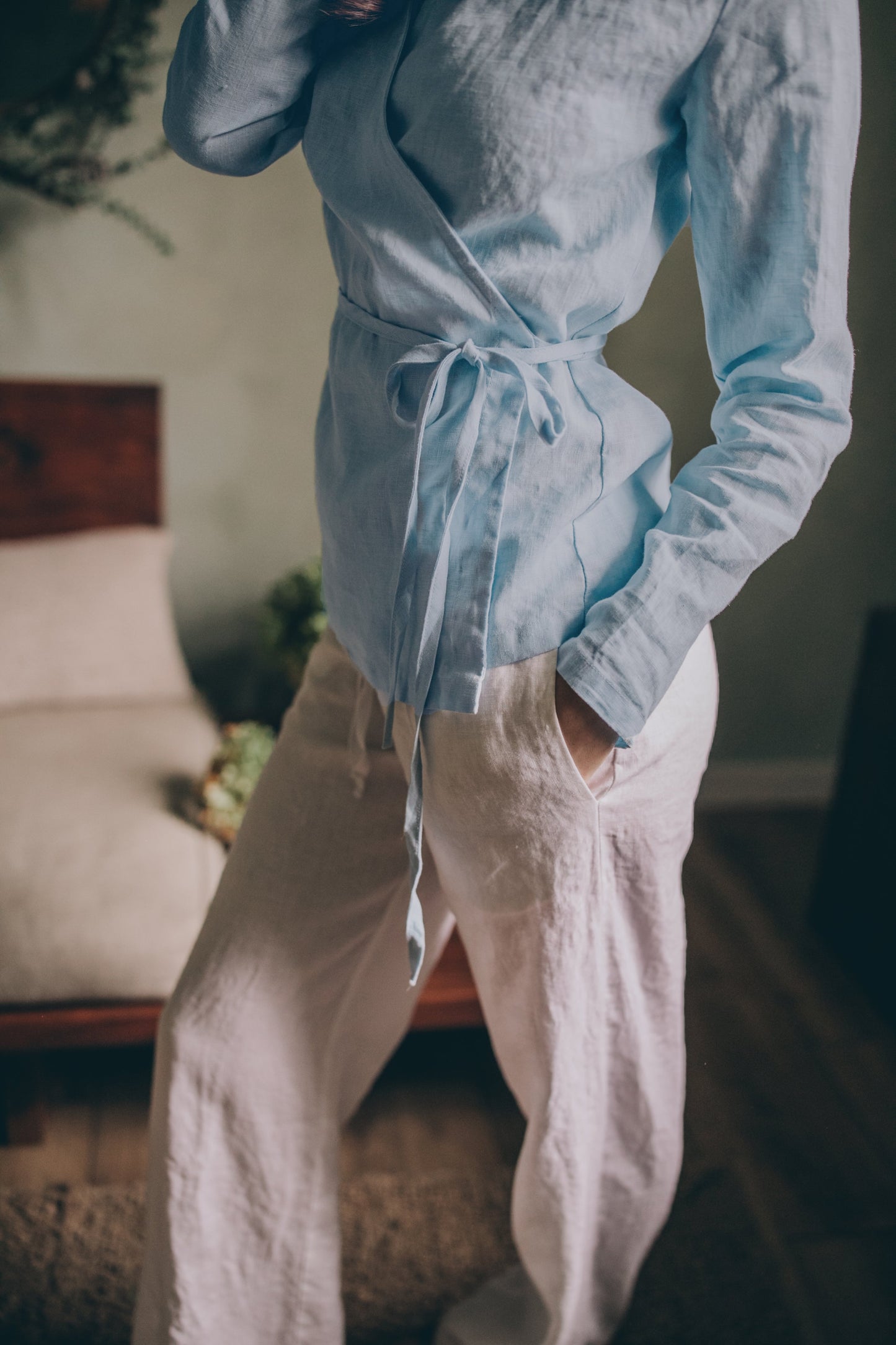 Linen Wrap Shirt, VisibleArtShop
