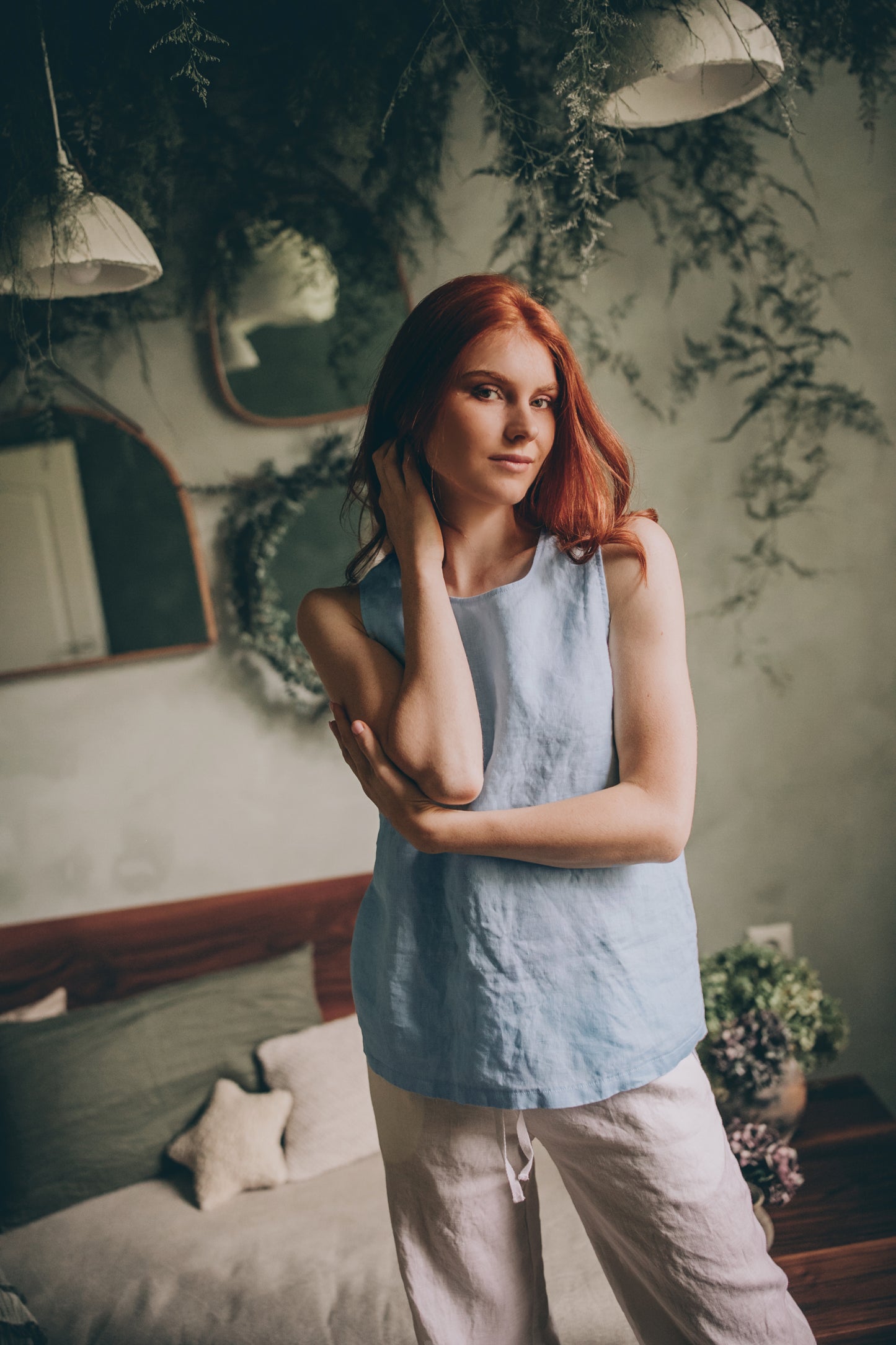 Linen Sleeveless Top, VisibleArtShop