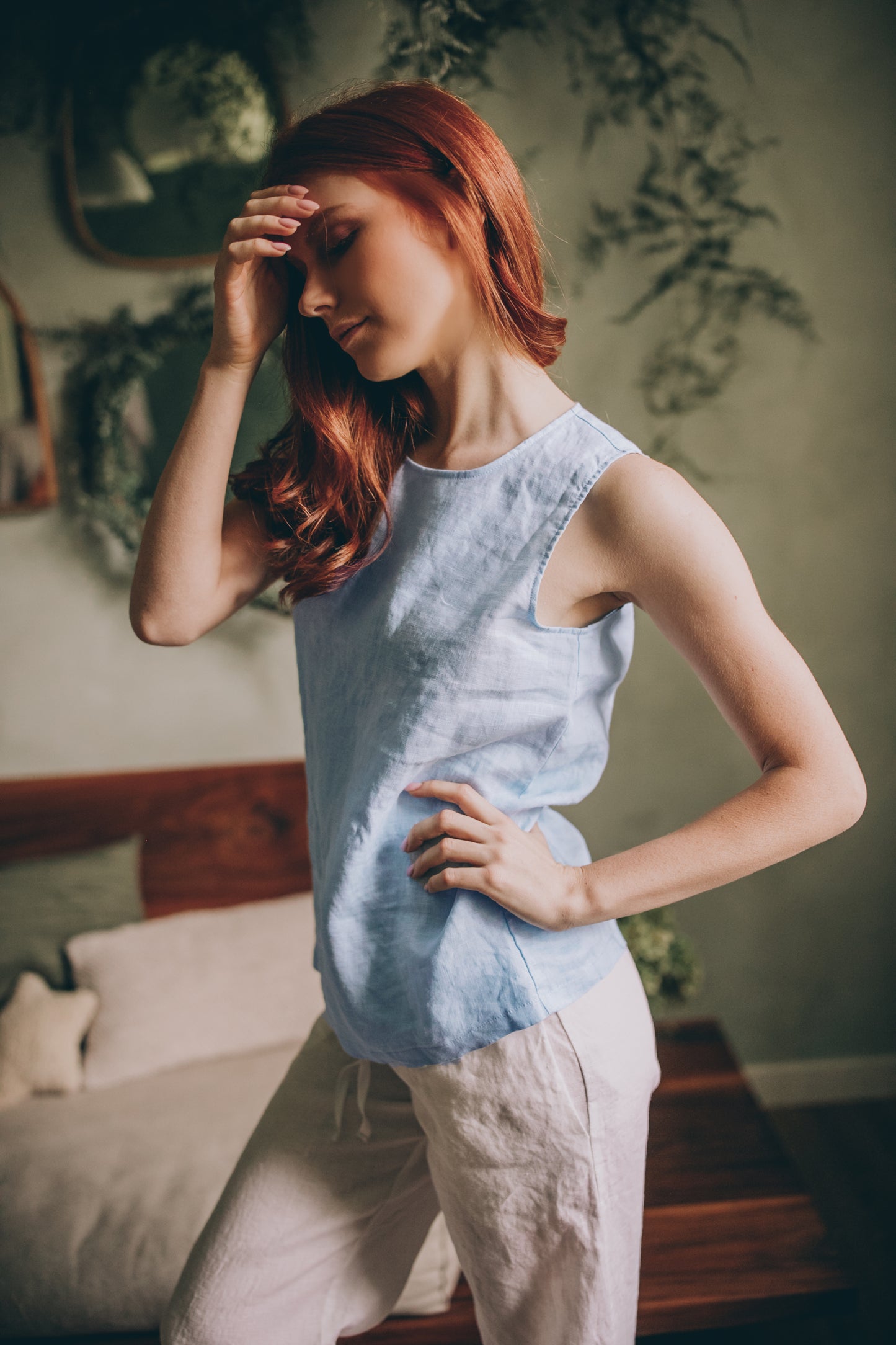 Linen Sleeveless Top, VisibleArtShop