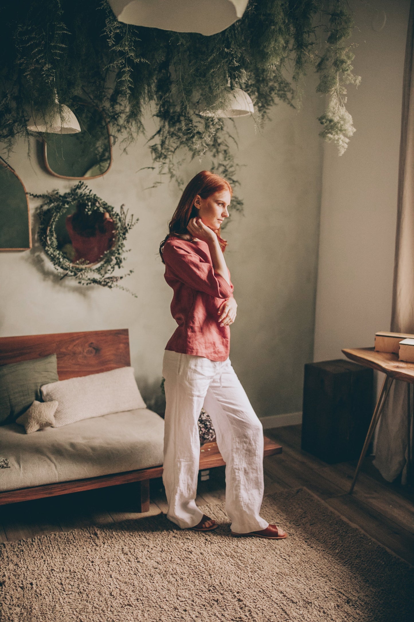 Essential Linen 3/4 Sleeve Top, VisibleArtShop