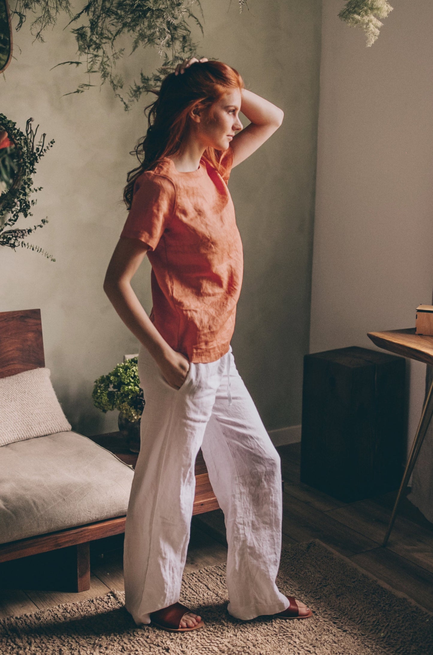 Relaxed Linen Shirt Top, VisibleArtShop