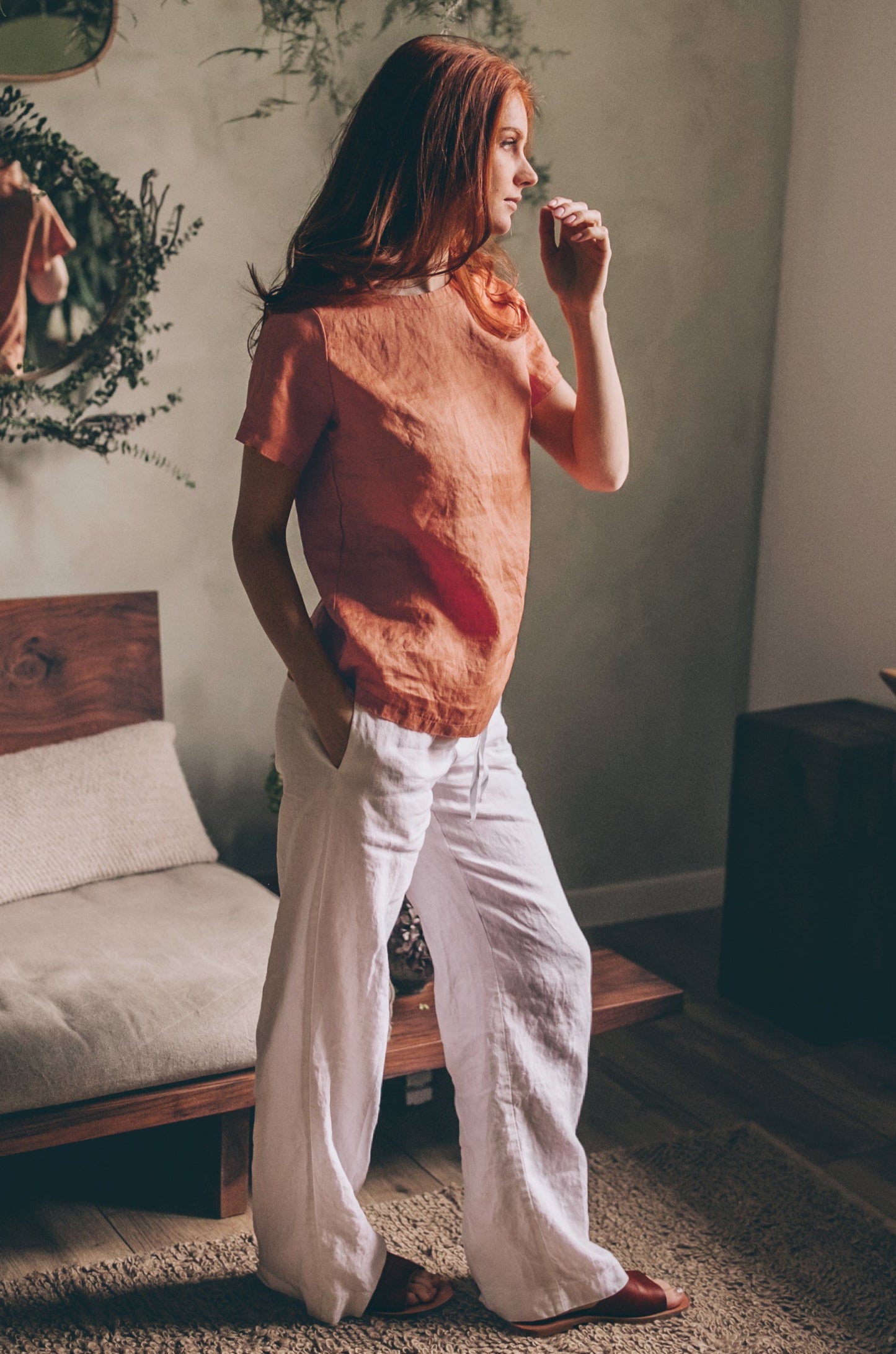 Relaxed Linen Shirt Top, VisibleArtShop