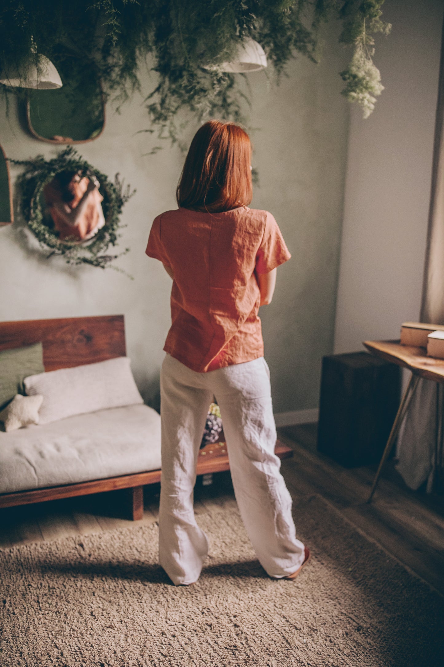 Relaxed Linen Shirt Top, VisibleArtShop