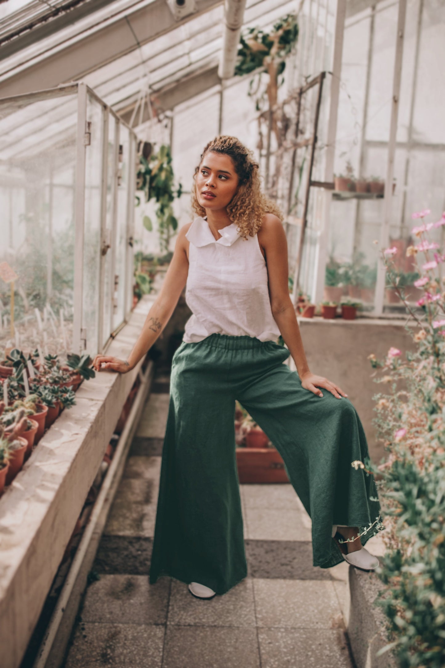Heavyweight Linen Wide Leg Pants