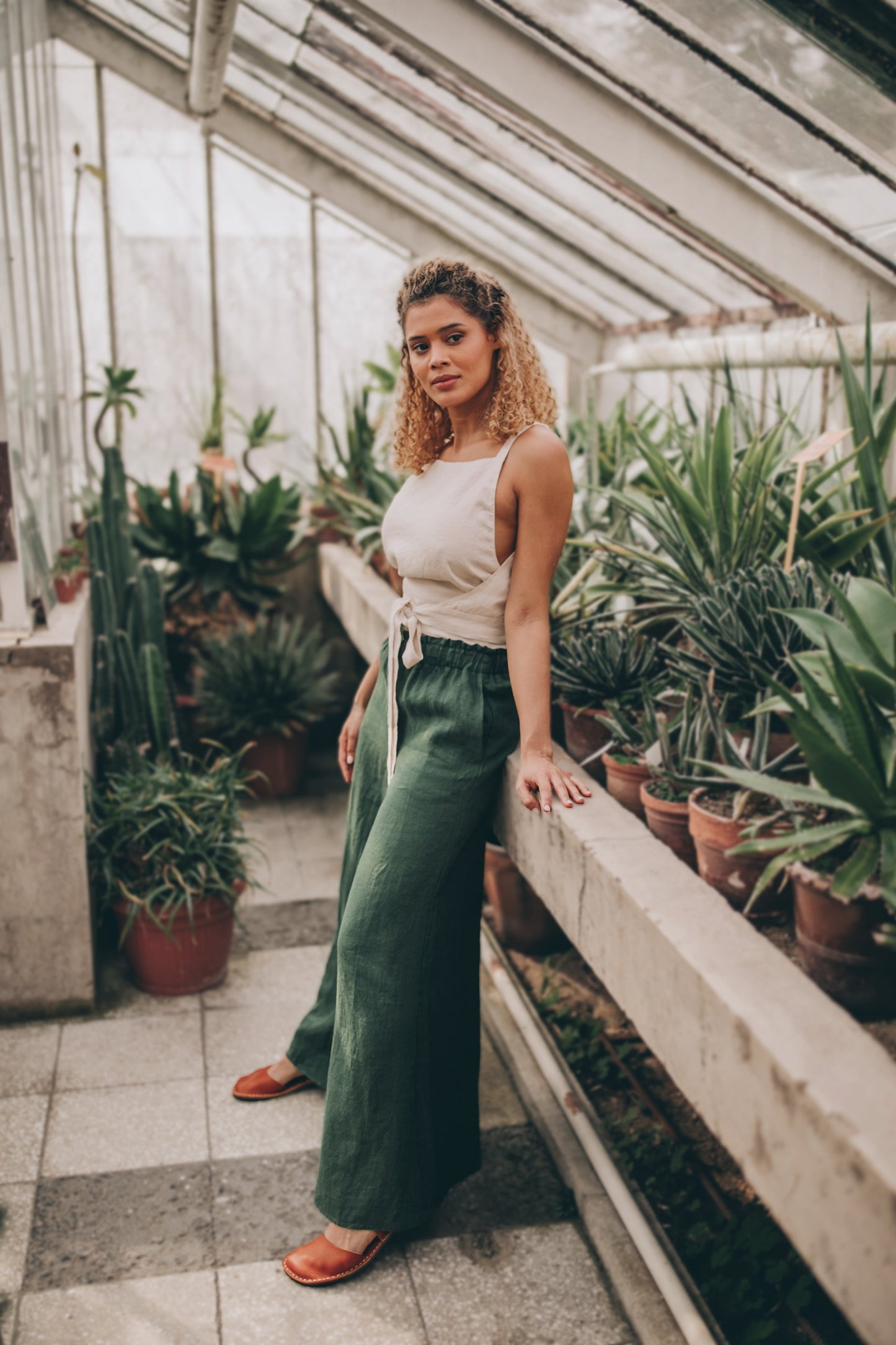 Heavyweight Linen Wide Leg Pants