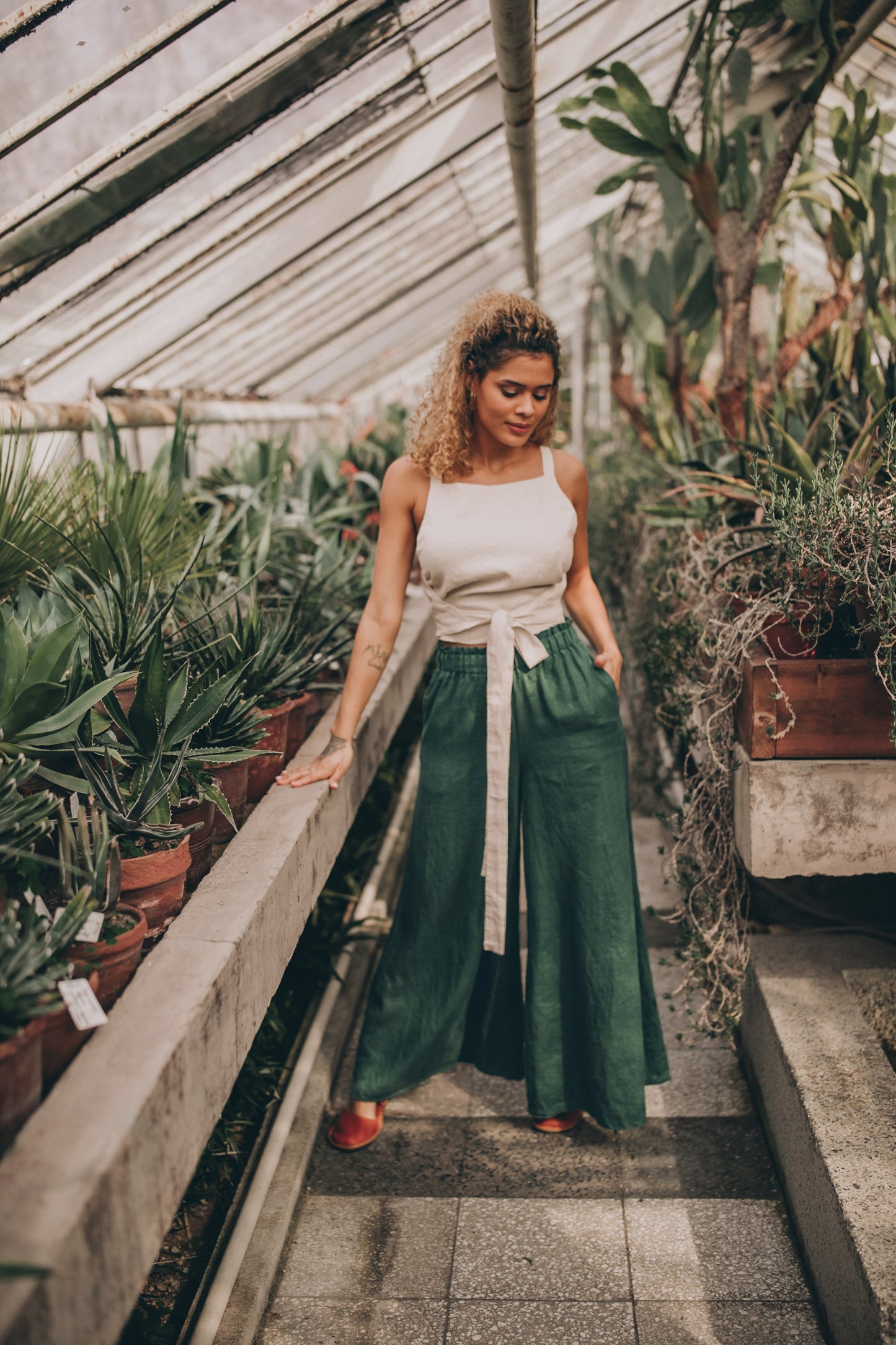 Heavyweight Linen Wide Leg Pants