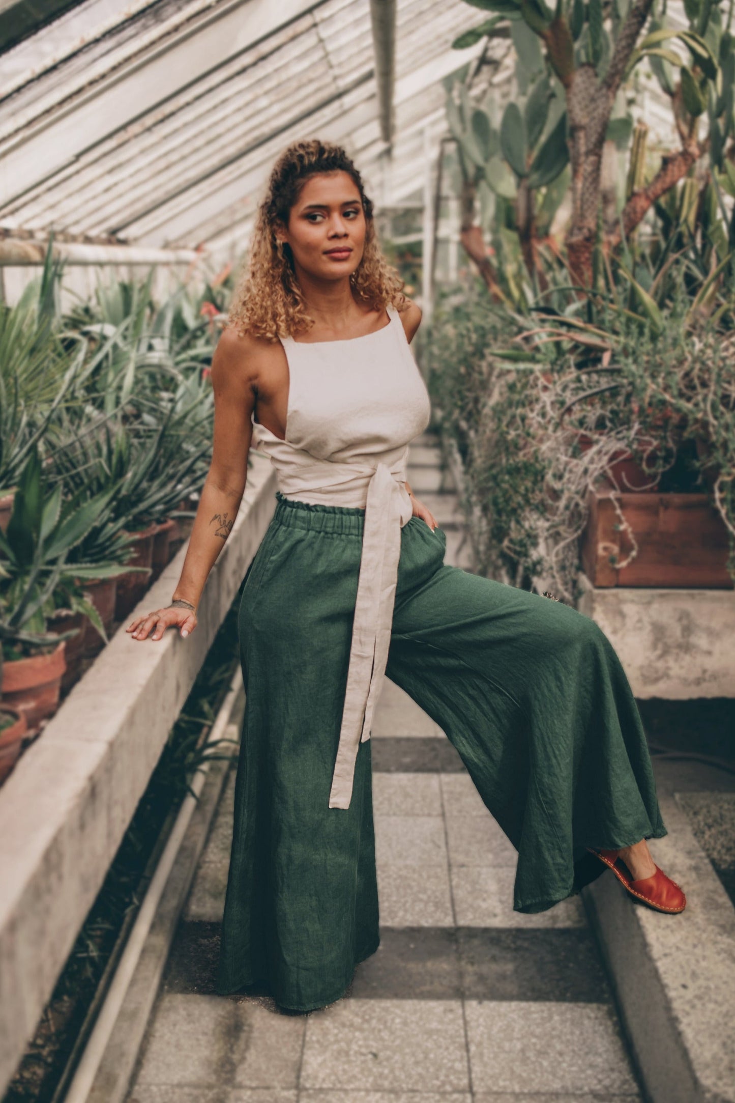 Heavyweight Linen Wide Leg Pants