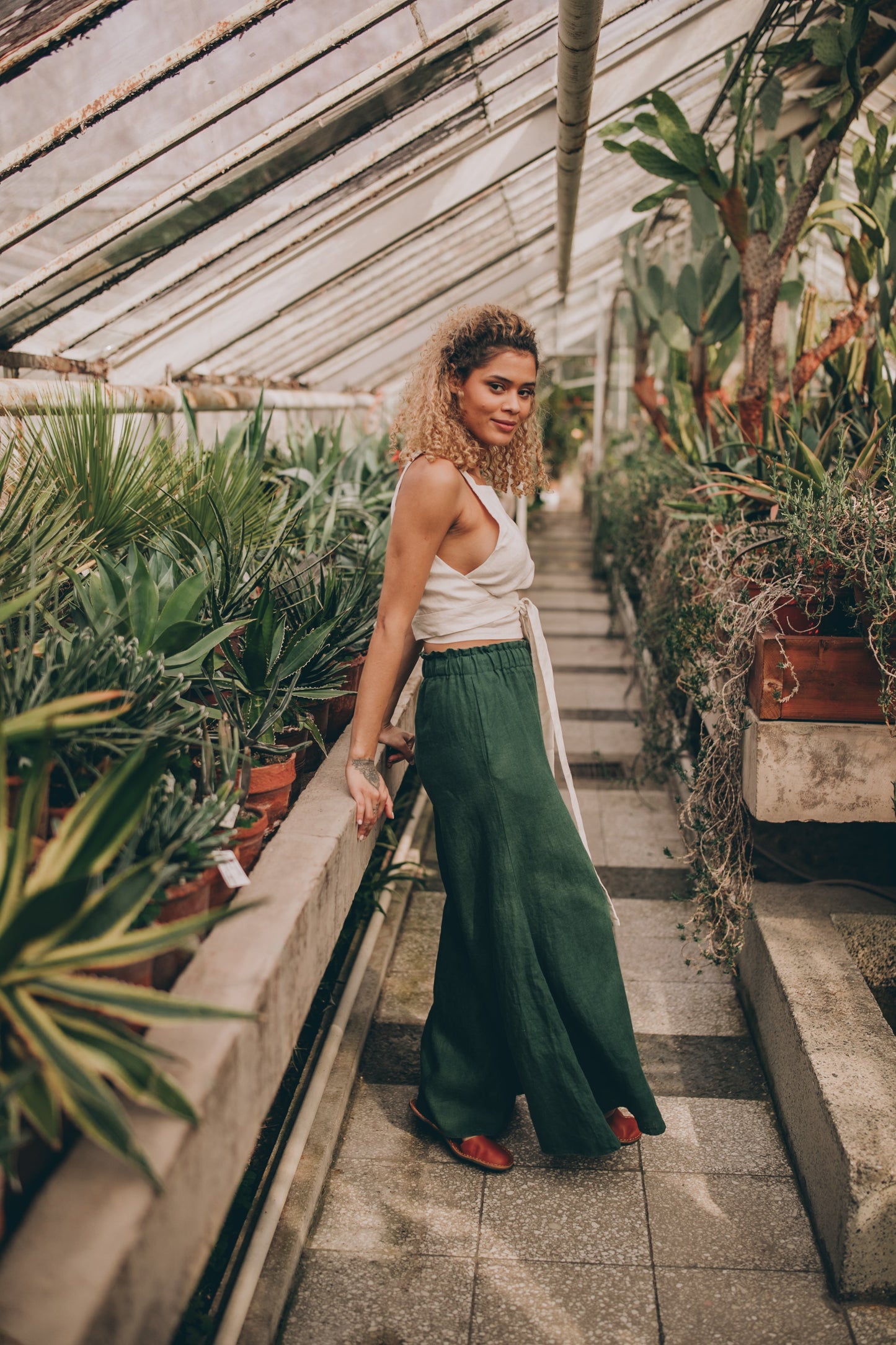 Heavyweight Linen Wide Leg Pants