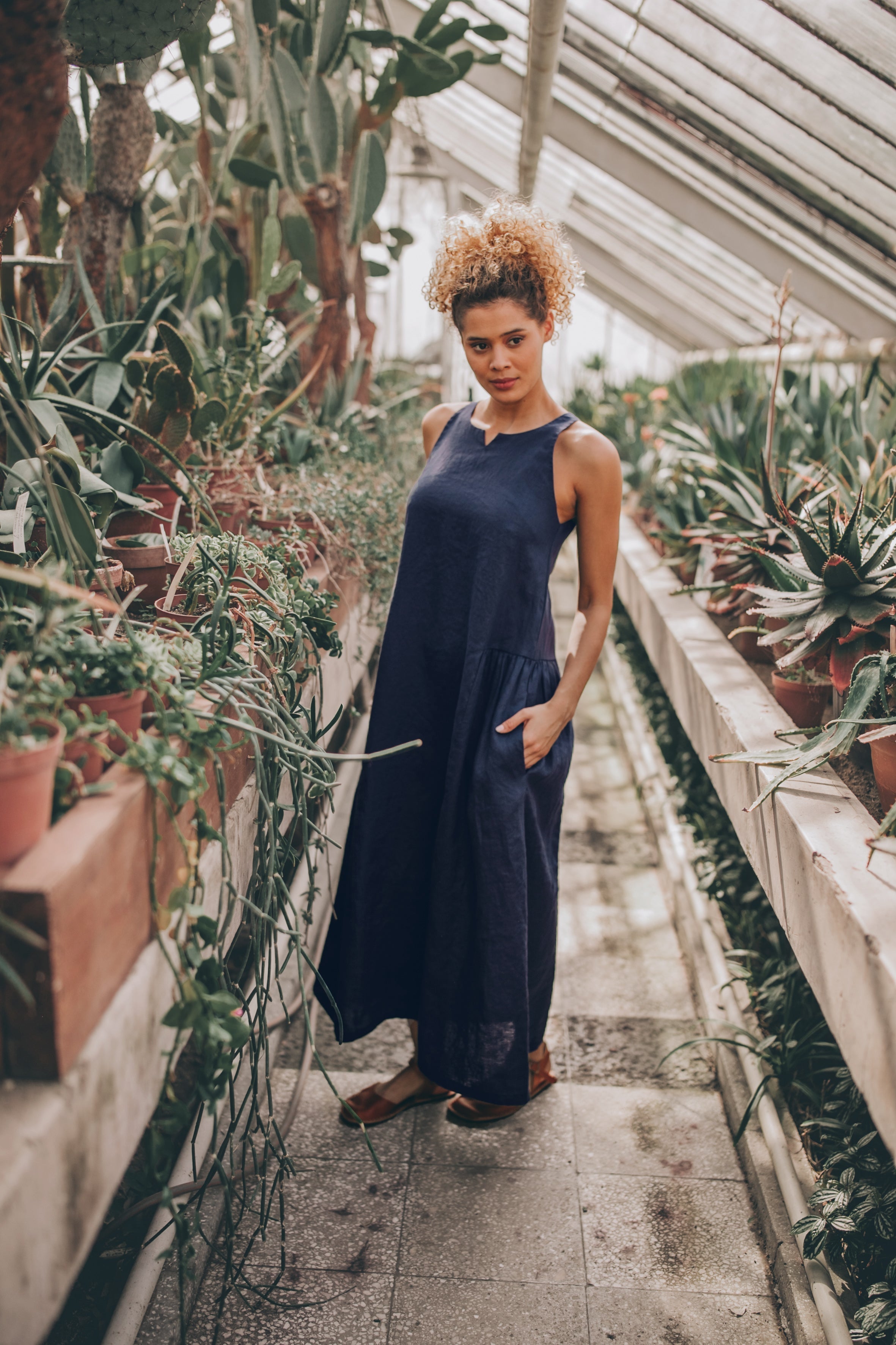 fitted linen dress Loose Midi Dress, Summer Midi Dress, Navy Blue Linen Dress, Linen with Pockets, Pleated Linen Dress, Linen Dress for Women, L / Moroccan 6 Timeless Bridesmaid Dress Color:ARCTICBLUE cut maxi dress with _okendo:syndication_key:CL136060312
