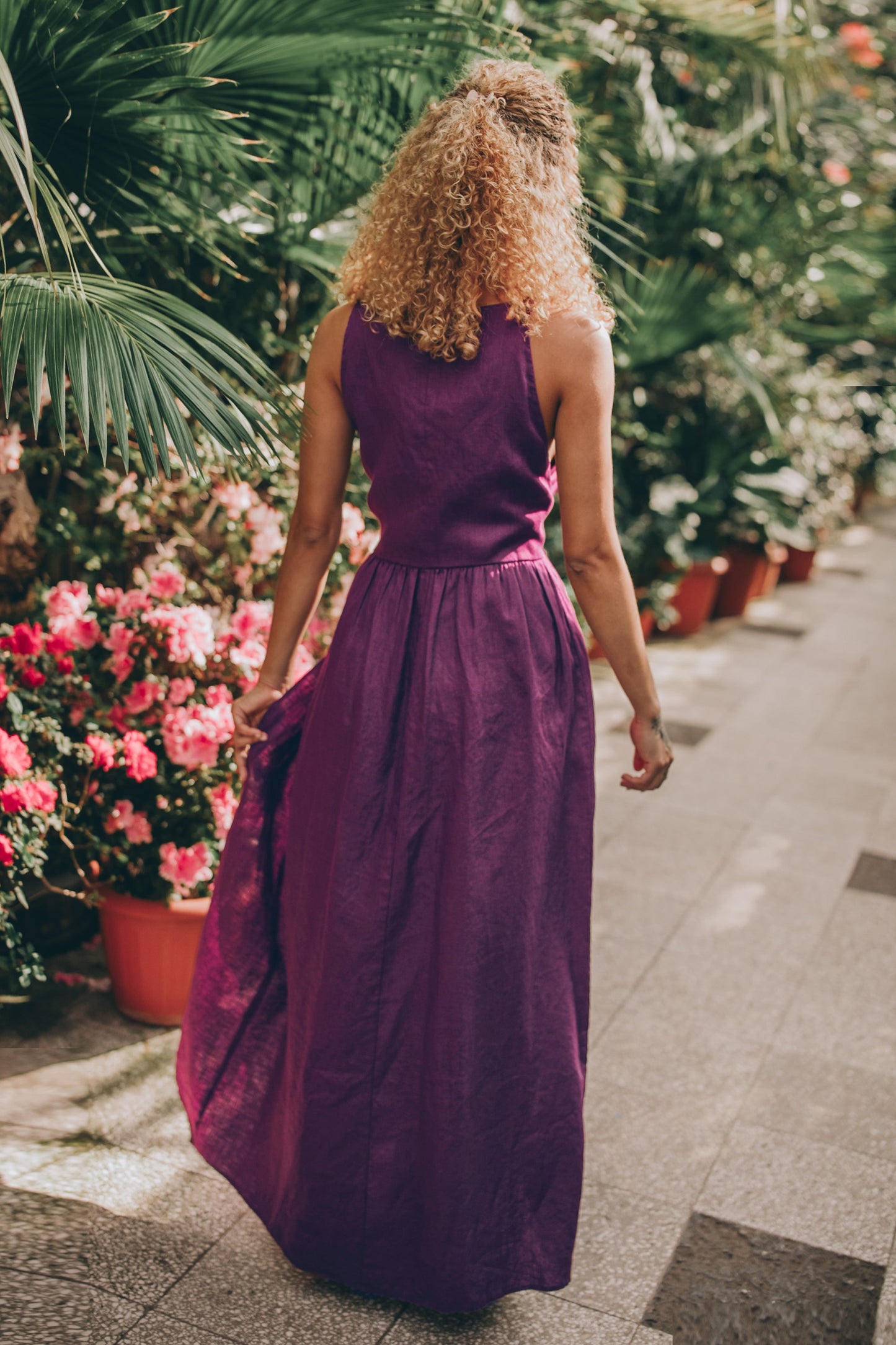 Double Wrap Linen Maxi Dress, VisibleArtSho