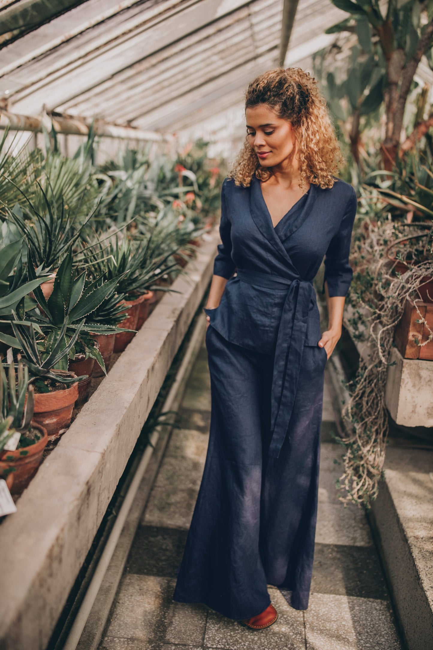 Linen Wrap Top, Visibleartshop