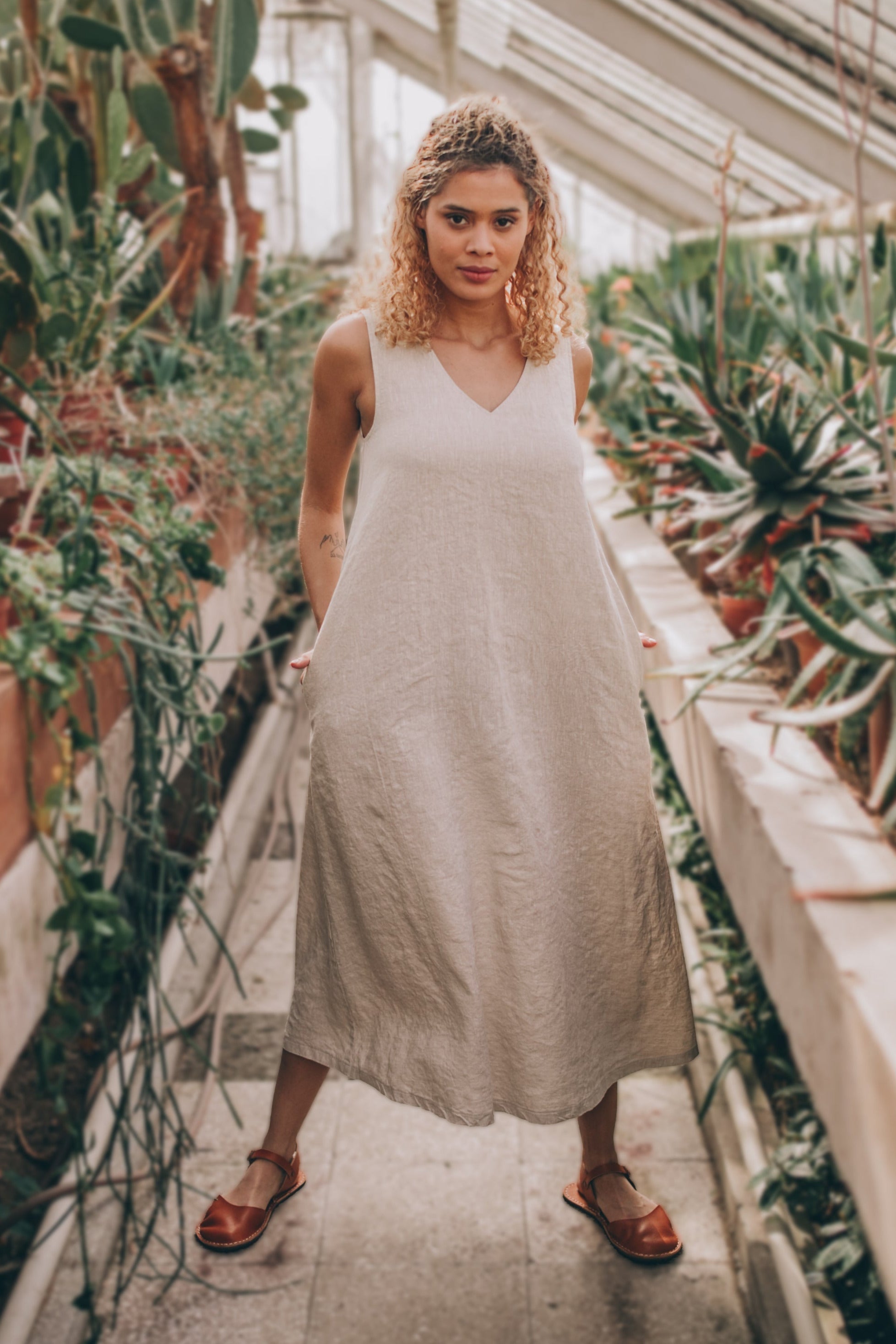 modern linen dresses Minimalist Dress in Midi Length, Summer Dress, Simple Tunic Dress, Linen Dress for Women, Plus Size Dress, Linen Clothing, L / Amethyst Color:Gold Metallic Party Time Feather Sequin Swatch:#46231F PRODUCT DETAILS