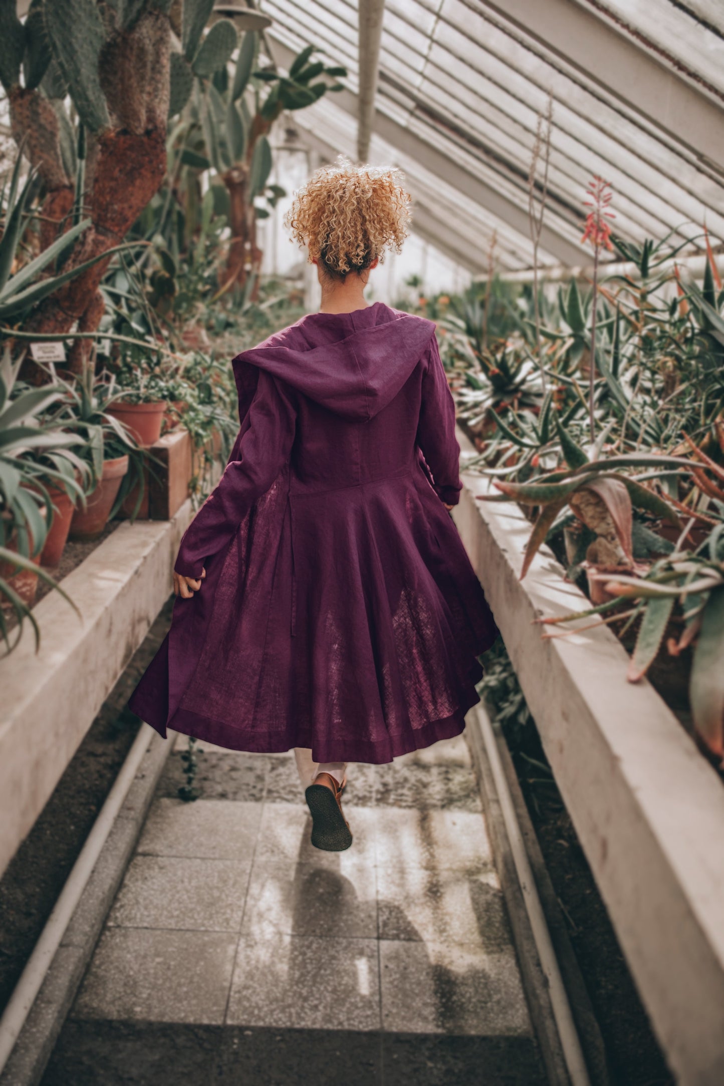 Midi Length Summer Linen Coat, Visibleartshop