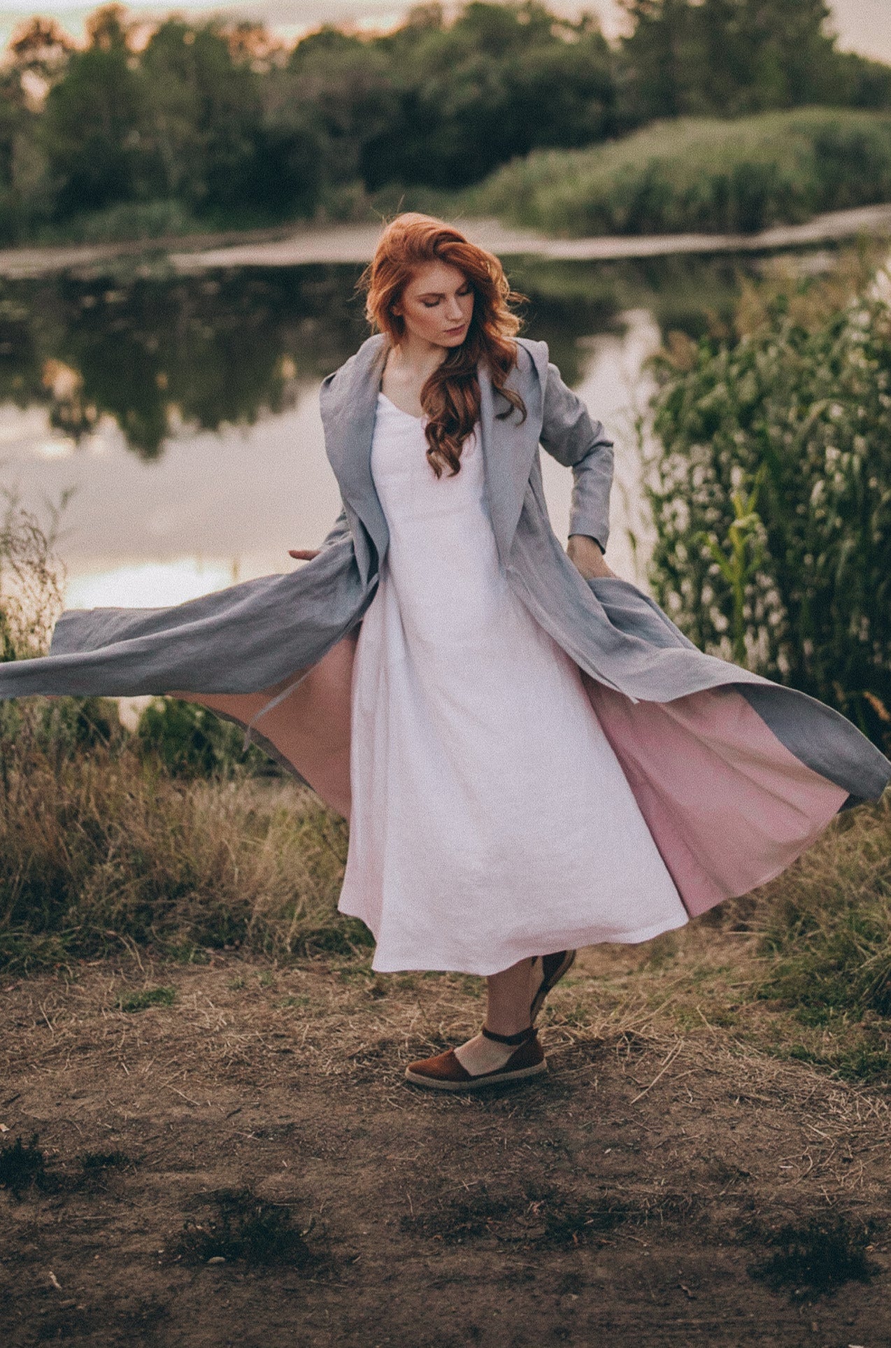 Heavy Linen Coat - Hooded Coat with Pockets - Linen Wrap Coat - Princess Coat for Women - Fall Cardigan Jacket - Long Linen Cardigan - Swing Coat, L / Heavy Linen Coat - Hooded Coat with Pockets - Linen Wrap Coat - Princess Coat for Women - Fall Cardigan Jacket - Long Linen Cardigan - Swing Coat, L /