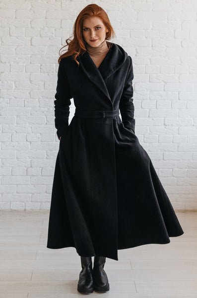 Merino Wool Flared Coat