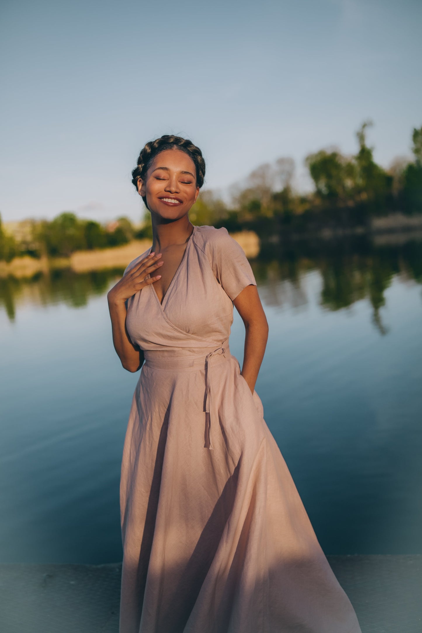 Linen Wrap Dress, VisibleArtShop