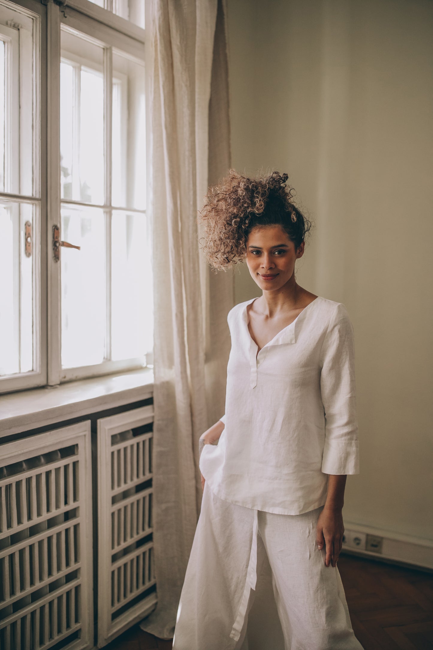 Asymmetric Tunic Shirt with Long Back, VisibleArtShop