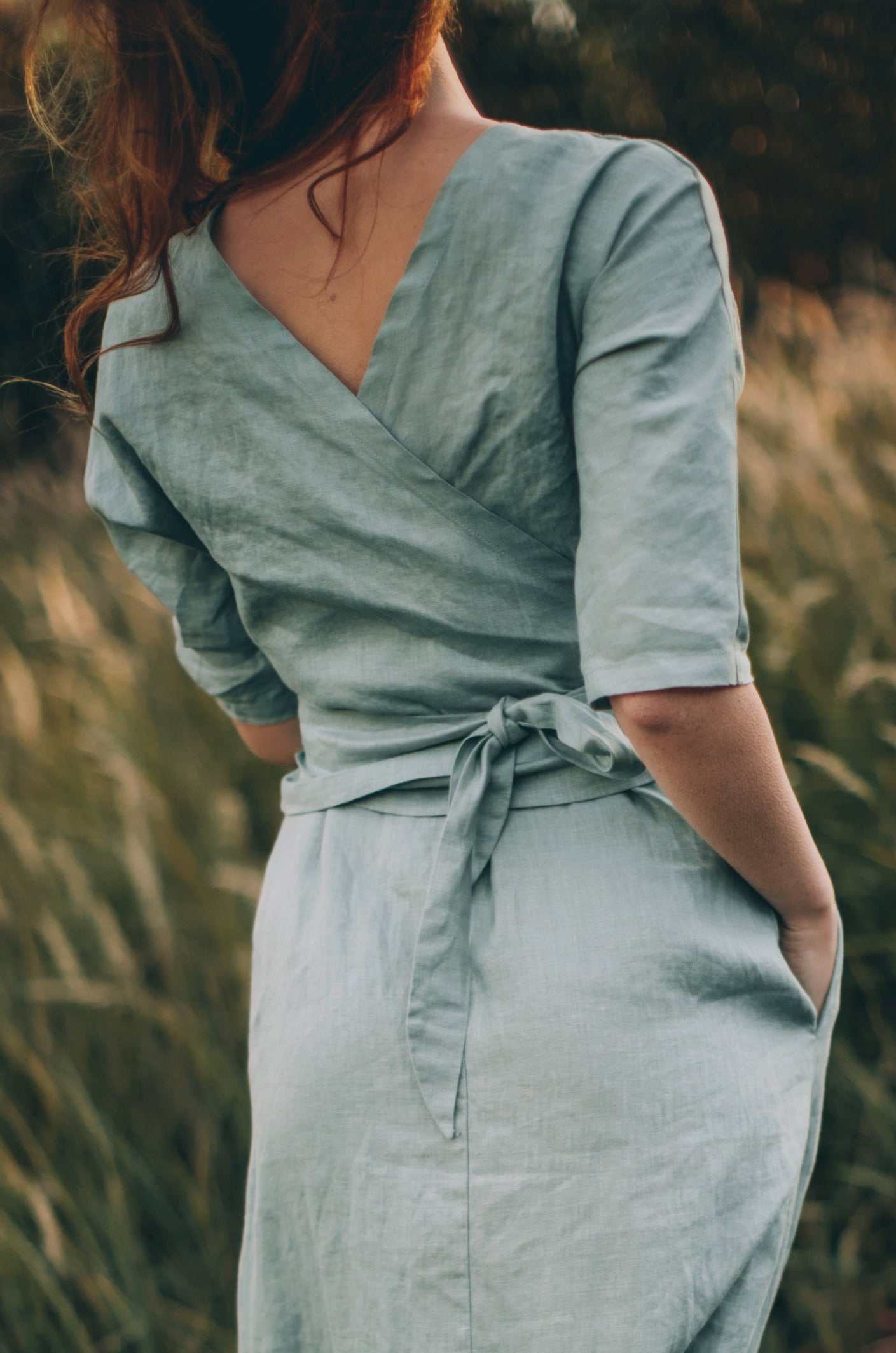 Minimalist Linen Wrap Top, VisibleArtShop