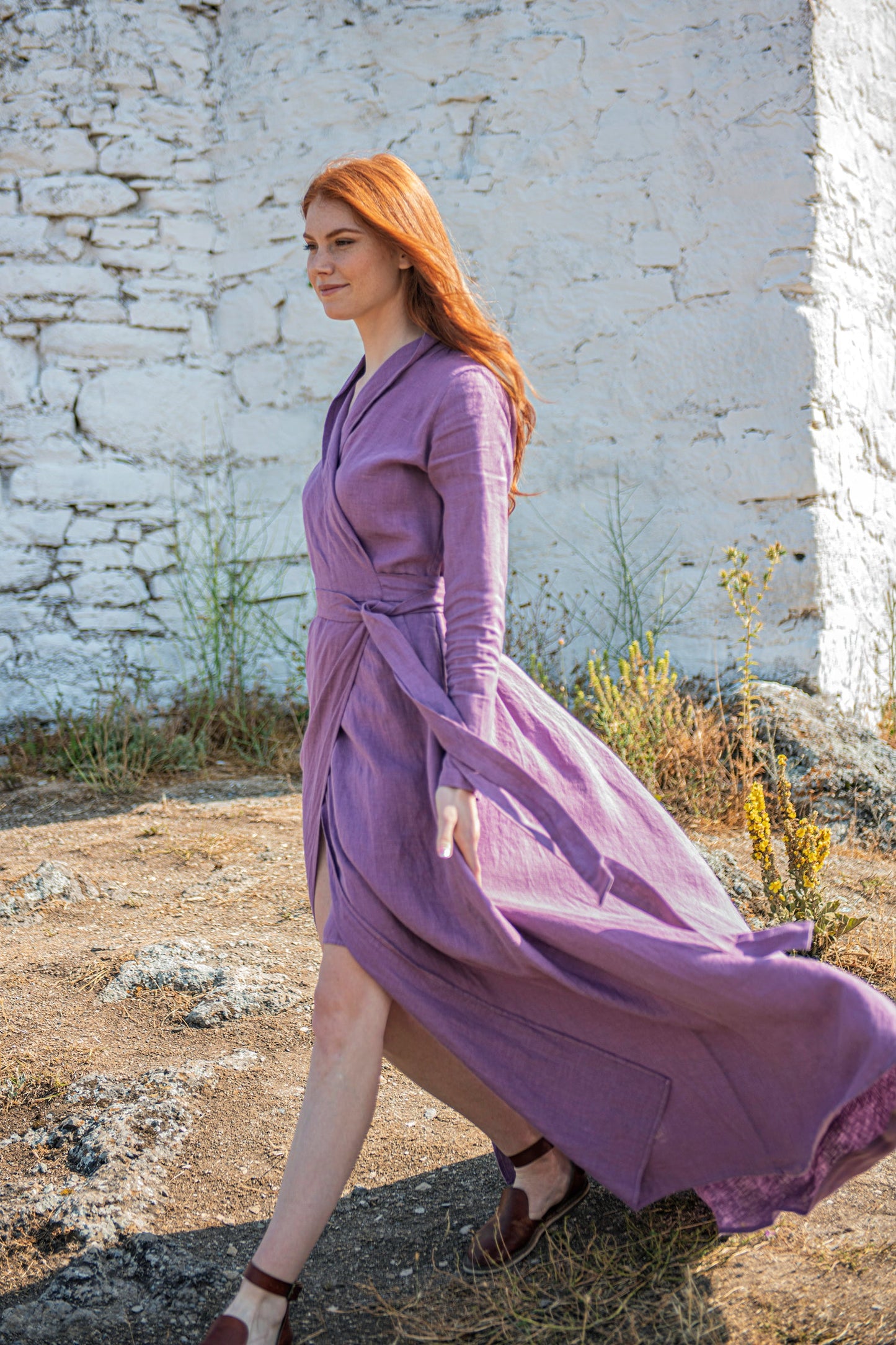 Linen A-Line Maxi Dress, VisibleArtShop