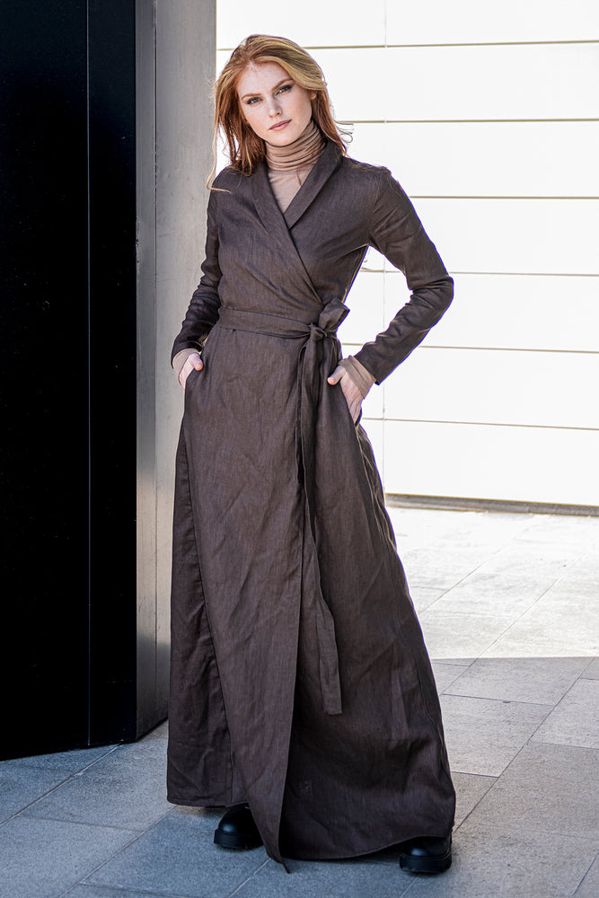 Linen A-Line Maxi Dress - VisibleArtShop