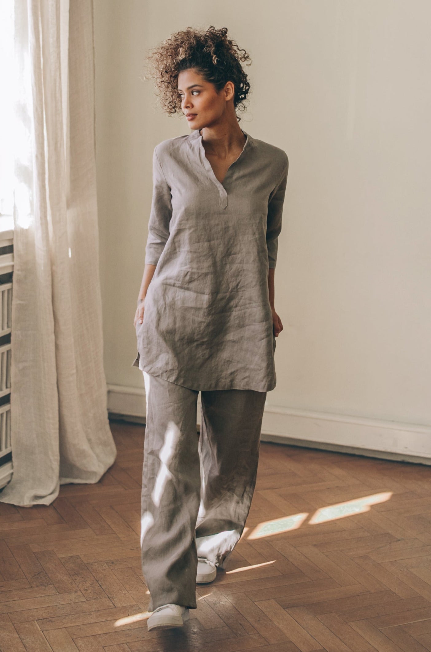 Basic Linen Tunic Shirt, VisibleArtShop