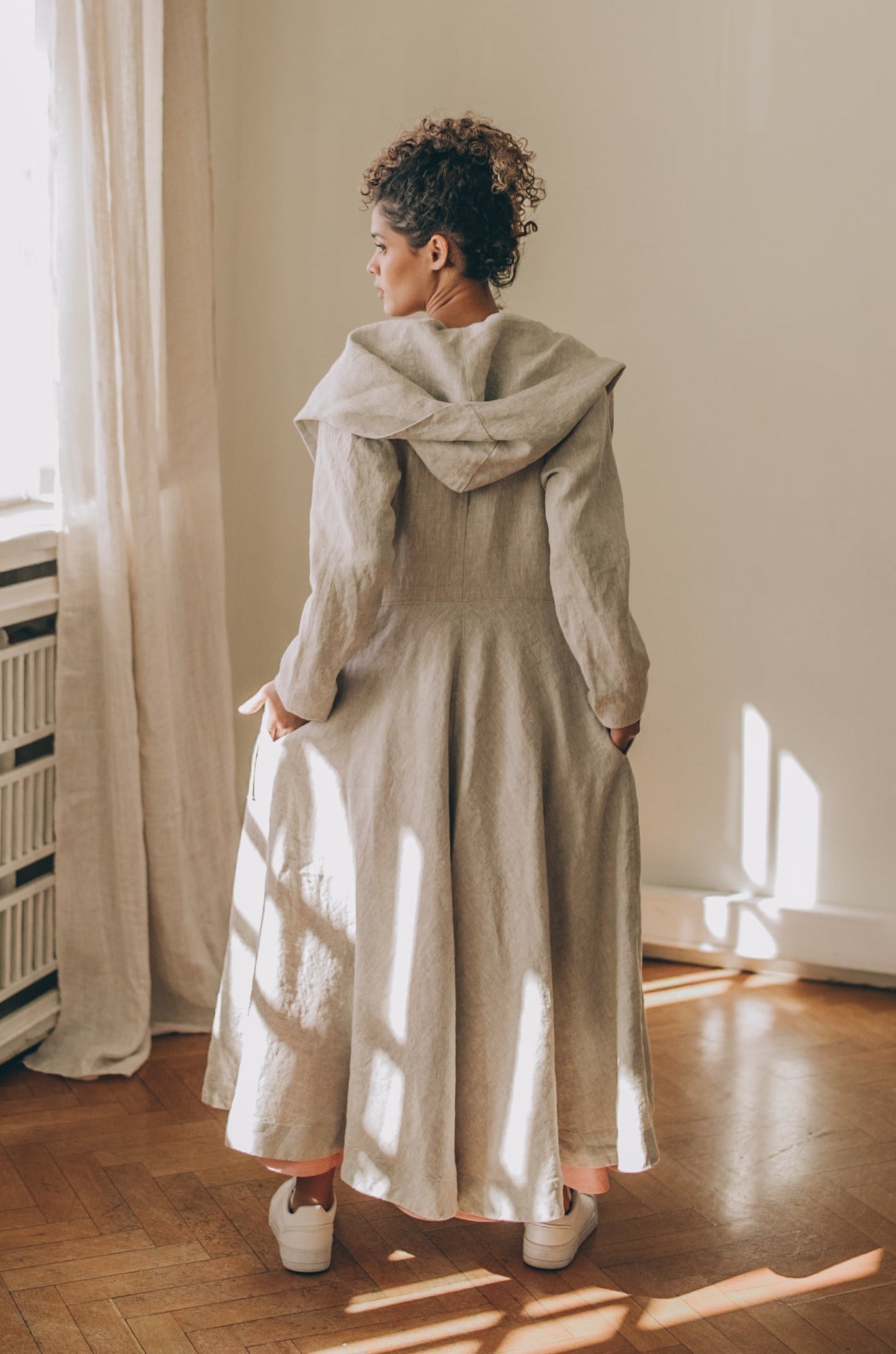 Summer Linen Coat - Heavyweight Hooded Cardigan with Pockets - Linen Maxi Cardigan Coat - Linen Jacket - Cardigan for Women - Plus Size Clothing, S / Summer Linen Coat - Heavyweight Hooded Cardigan with Pockets - Linen Maxi Cardigan Coat - Linen Jacket - Cardigan for Women - Plus Size Clothing, S /