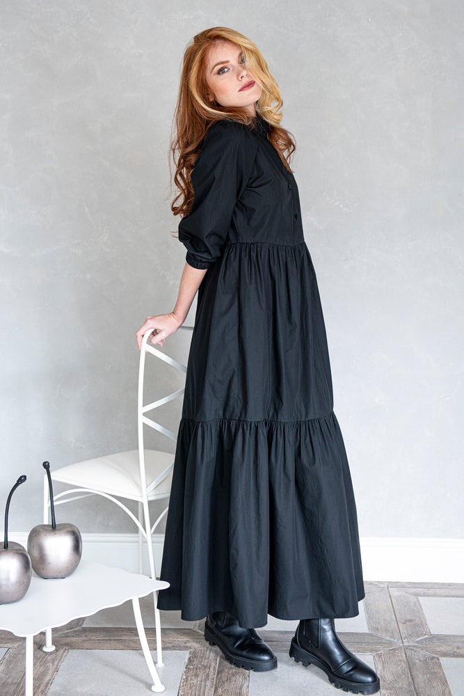 Black Tiered Maxi Dress