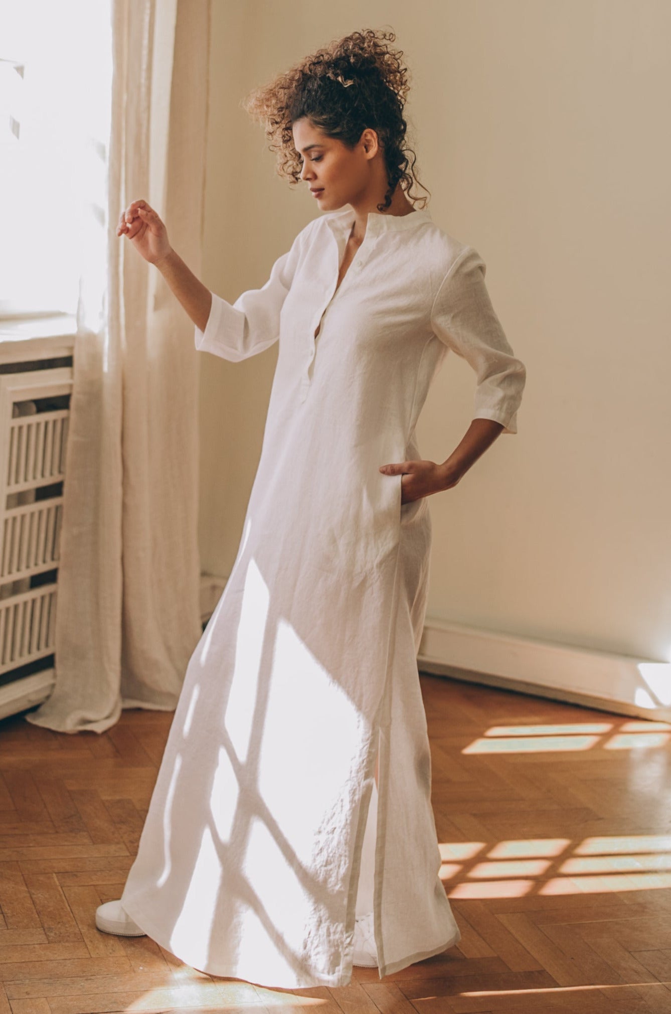 Linen Kaftan Dress, VisibleArtShop