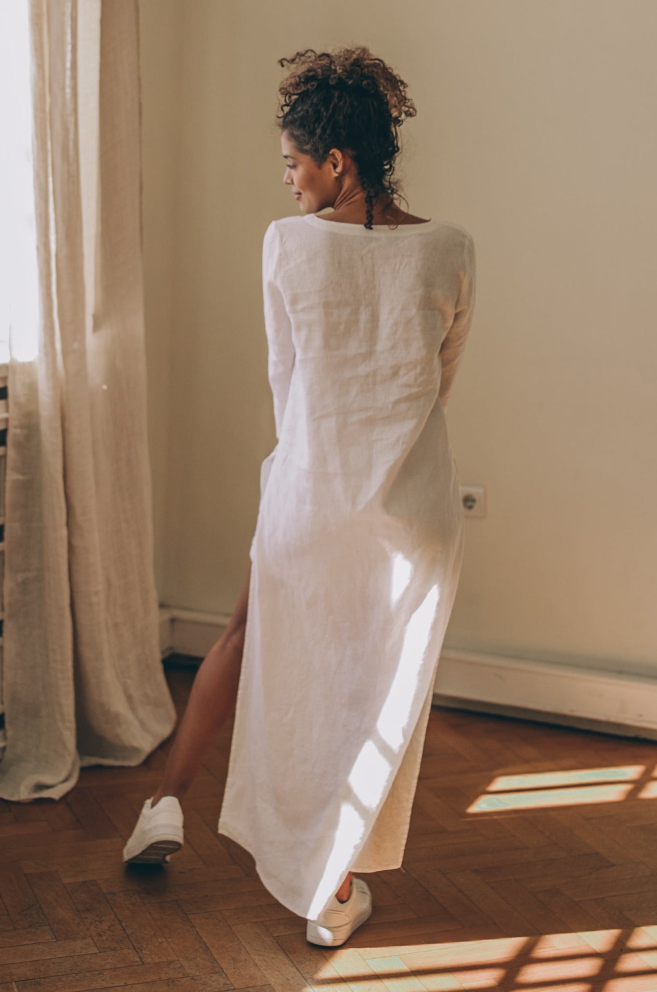 Asymmetric Tunic Shirt with Long Back, VisibleArtShop