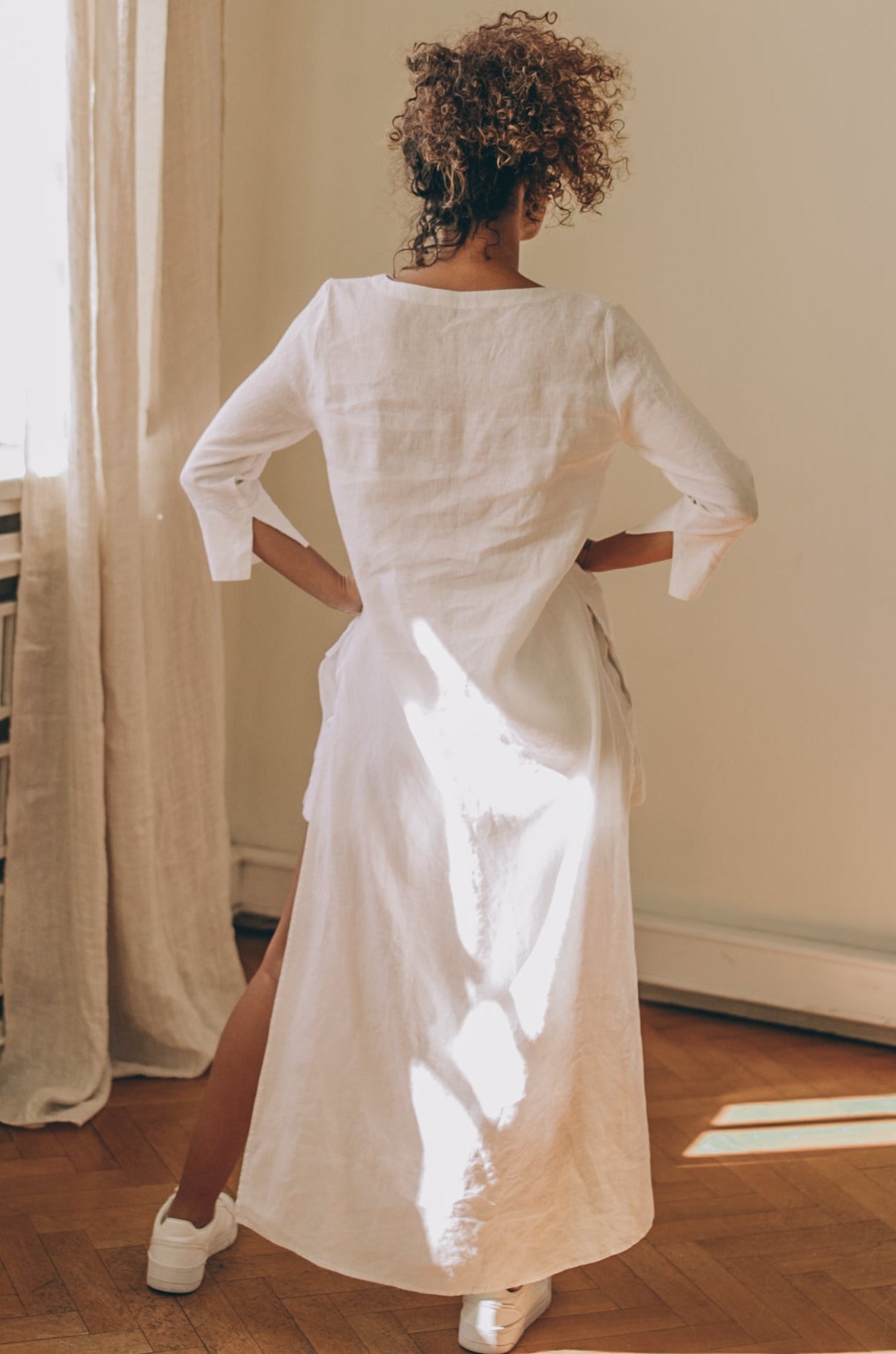 Asymmetric Tunic Shirt with Long Back, VisibleArtShop