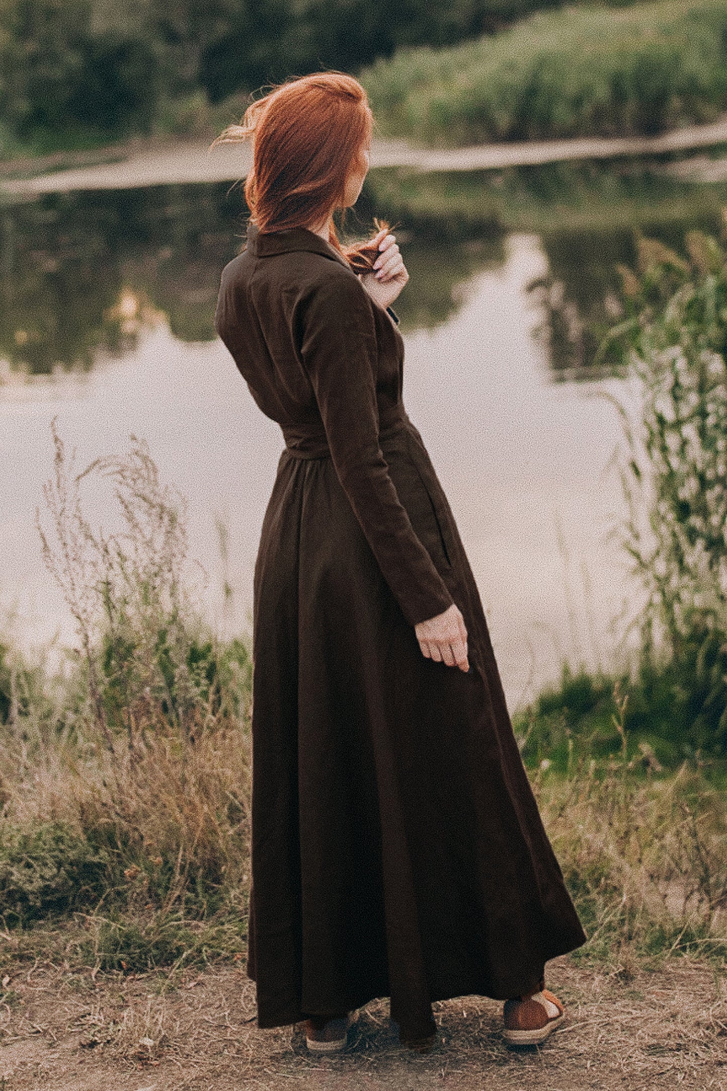 Linen A-Line Maxi Dress, VisibleArtShop