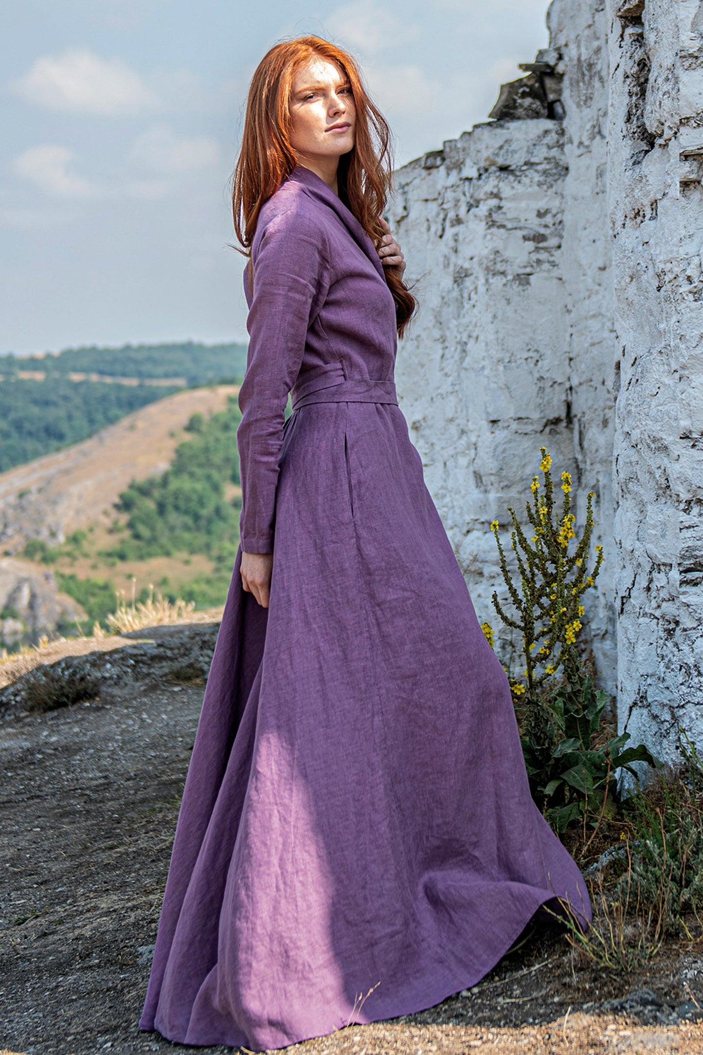 Linen A-Line Maxi Dress, VisibleArtShop