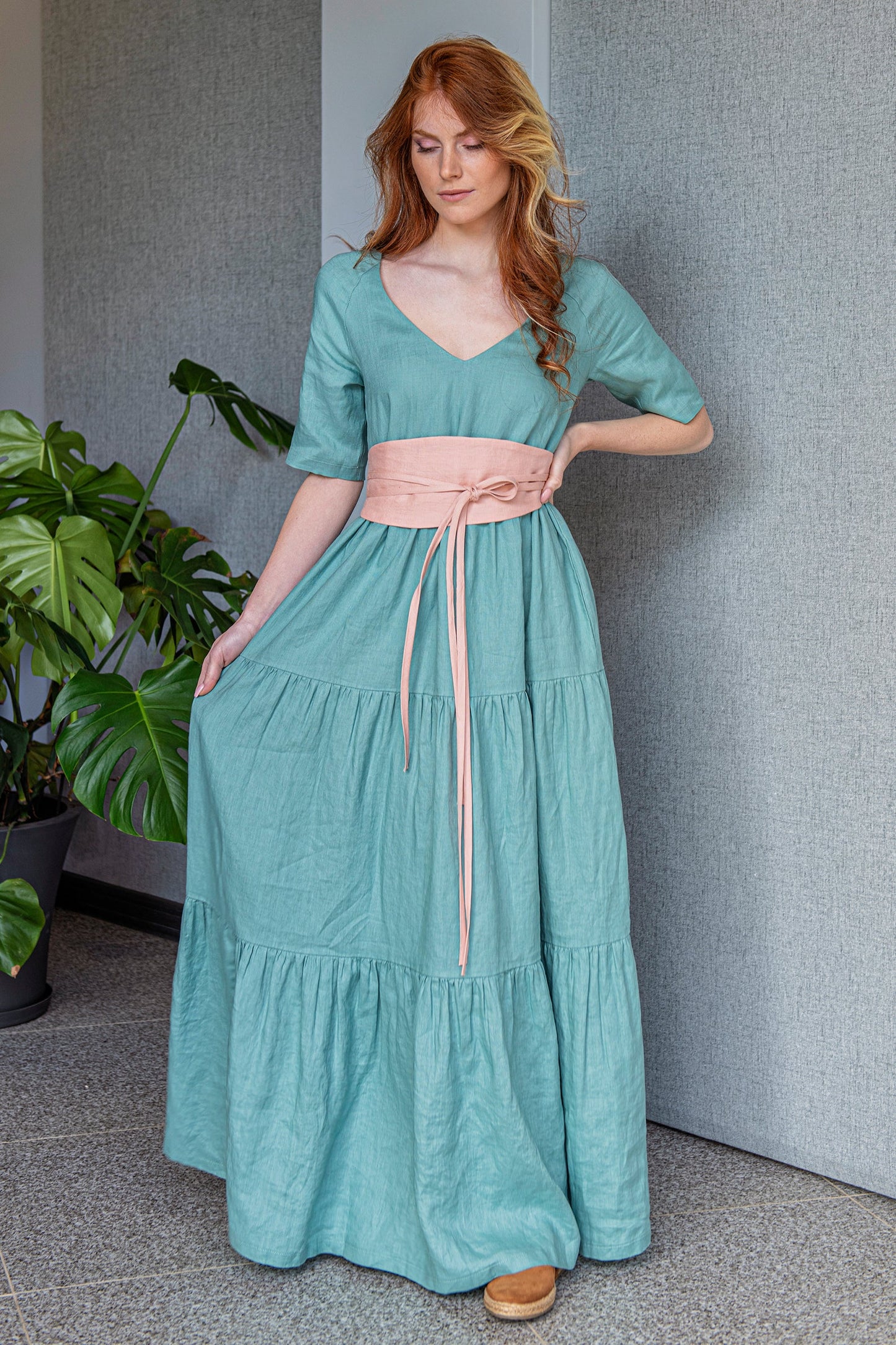 Bohemian Linen Summer Dress, VisibleArtShop