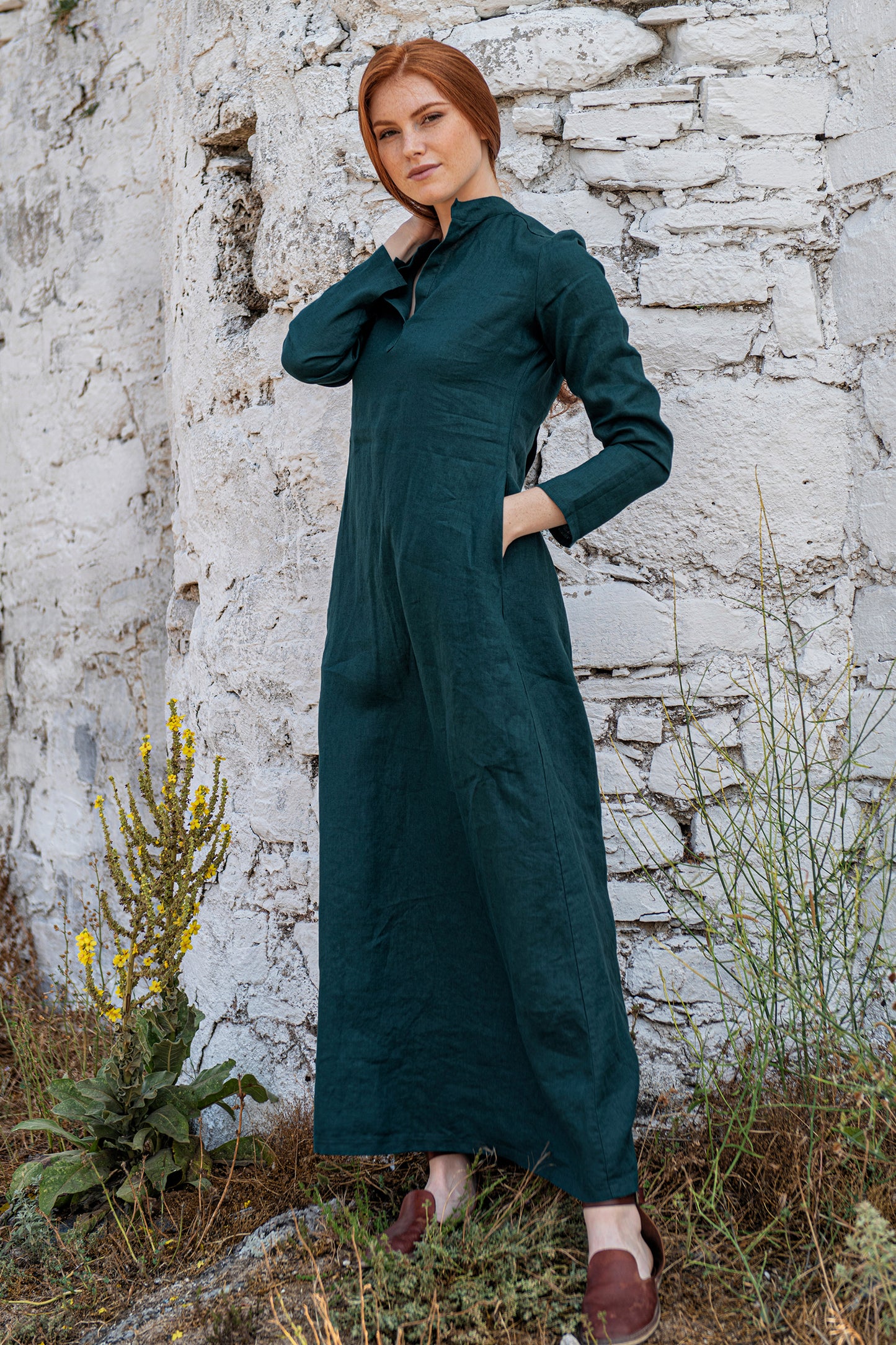 Maxi Linen Shirt Dress, VisibleArtShop