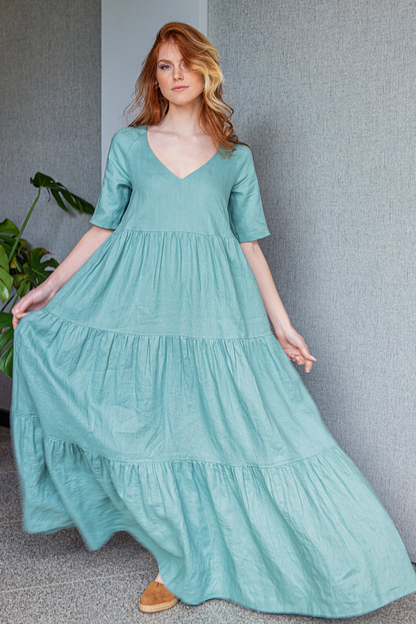 Bohemian Linen Summer Dress, VisibleArtShop