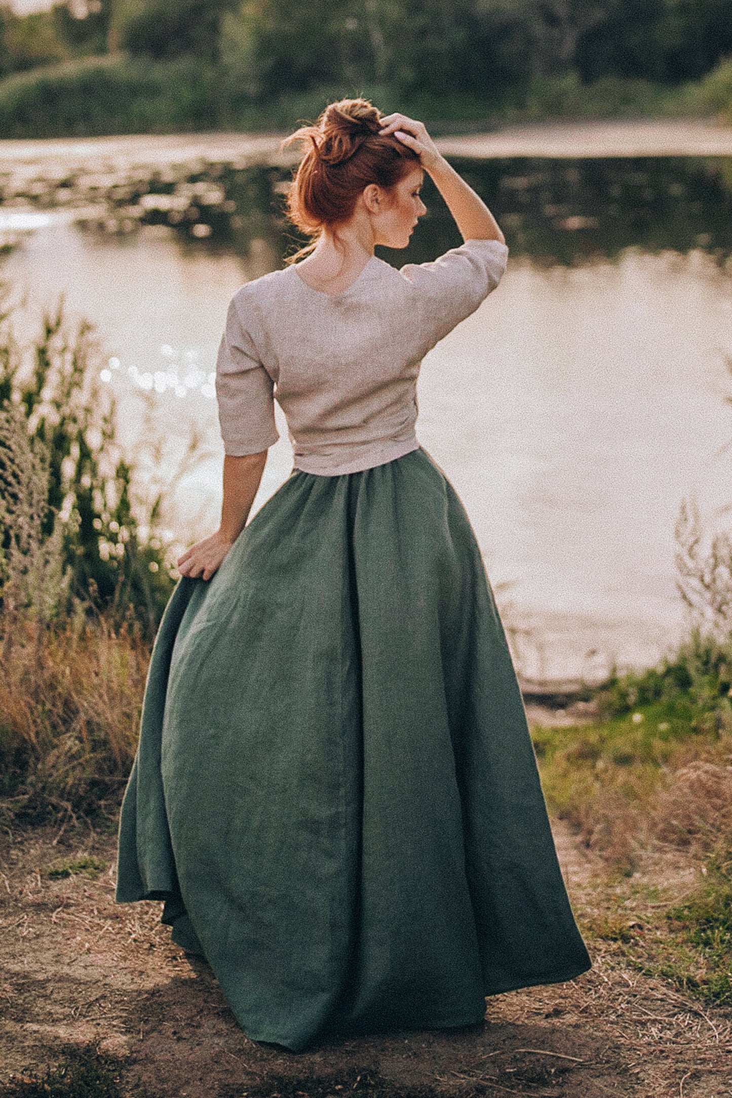 Heavyweight Linen Maxi Skirt, VisibleArtShop