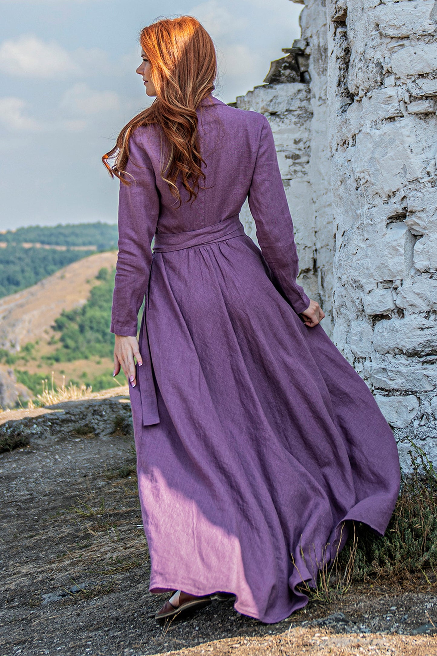 Linen A-Line Maxi Dress, VisibleArtShop