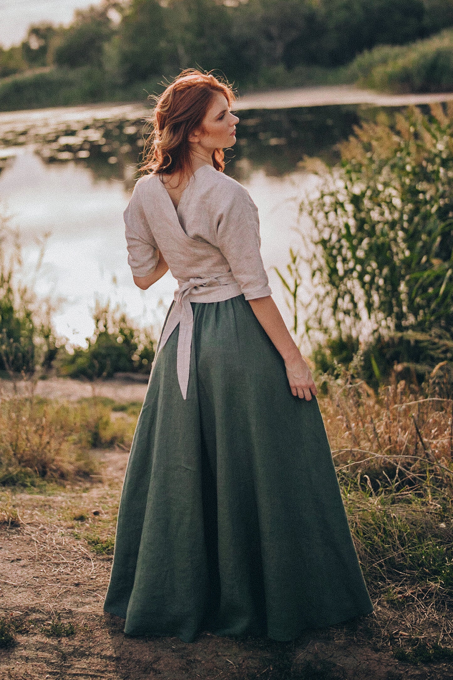 Minimalist Linen Wrap Top, VisibleArtShop