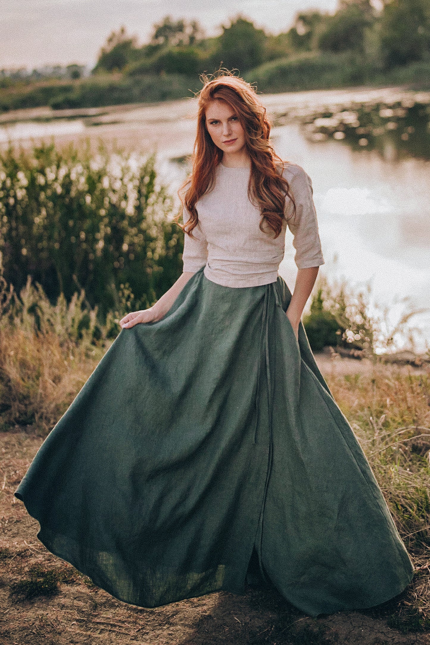 Minimalist Linen Wrap Top, VisibleArtShop