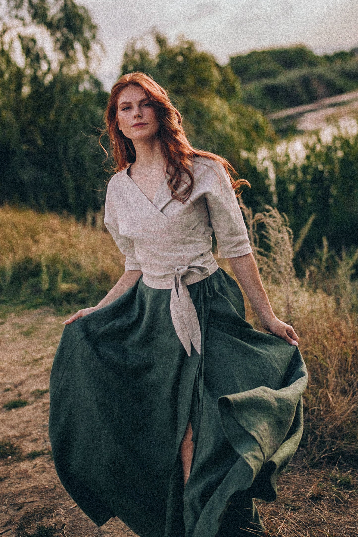 Minimalist Linen Wrap Top, VisibleArtShop