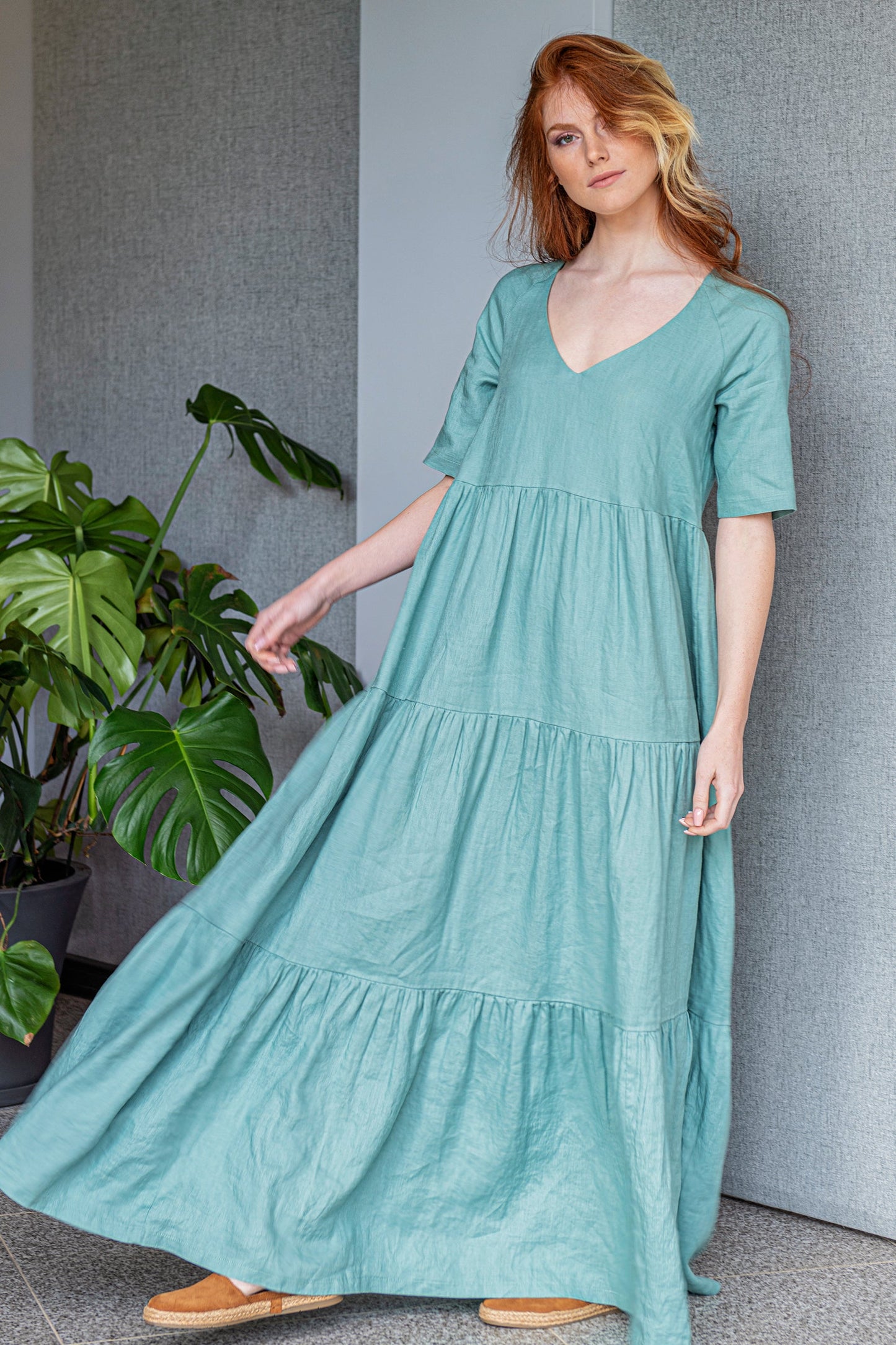 Bohemian Linen Summer Dress, VisibleArtShop